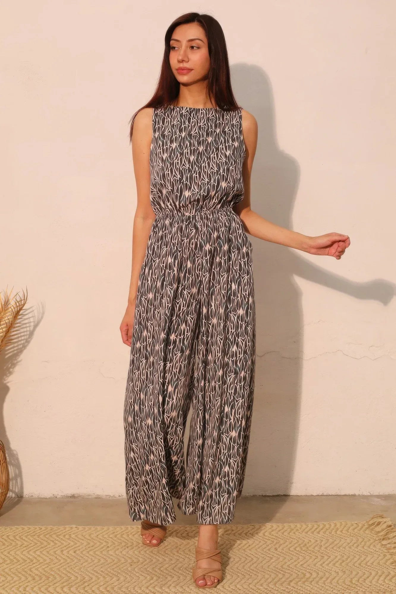 Night Meadow Sleeveless Bubble Jumpsuit | Mixtshop LLC