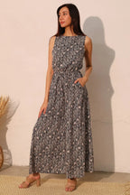 Night Meadow Sleeveless Bubble Jumpsuit | Mixtshop LLC