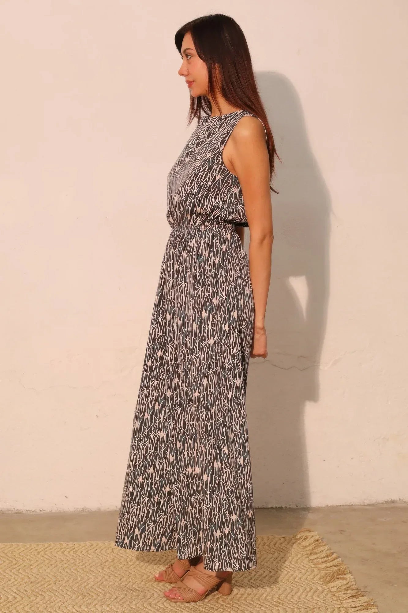 Night Meadow Sleeveless Bubble Jumpsuit | Mixtshop LLC