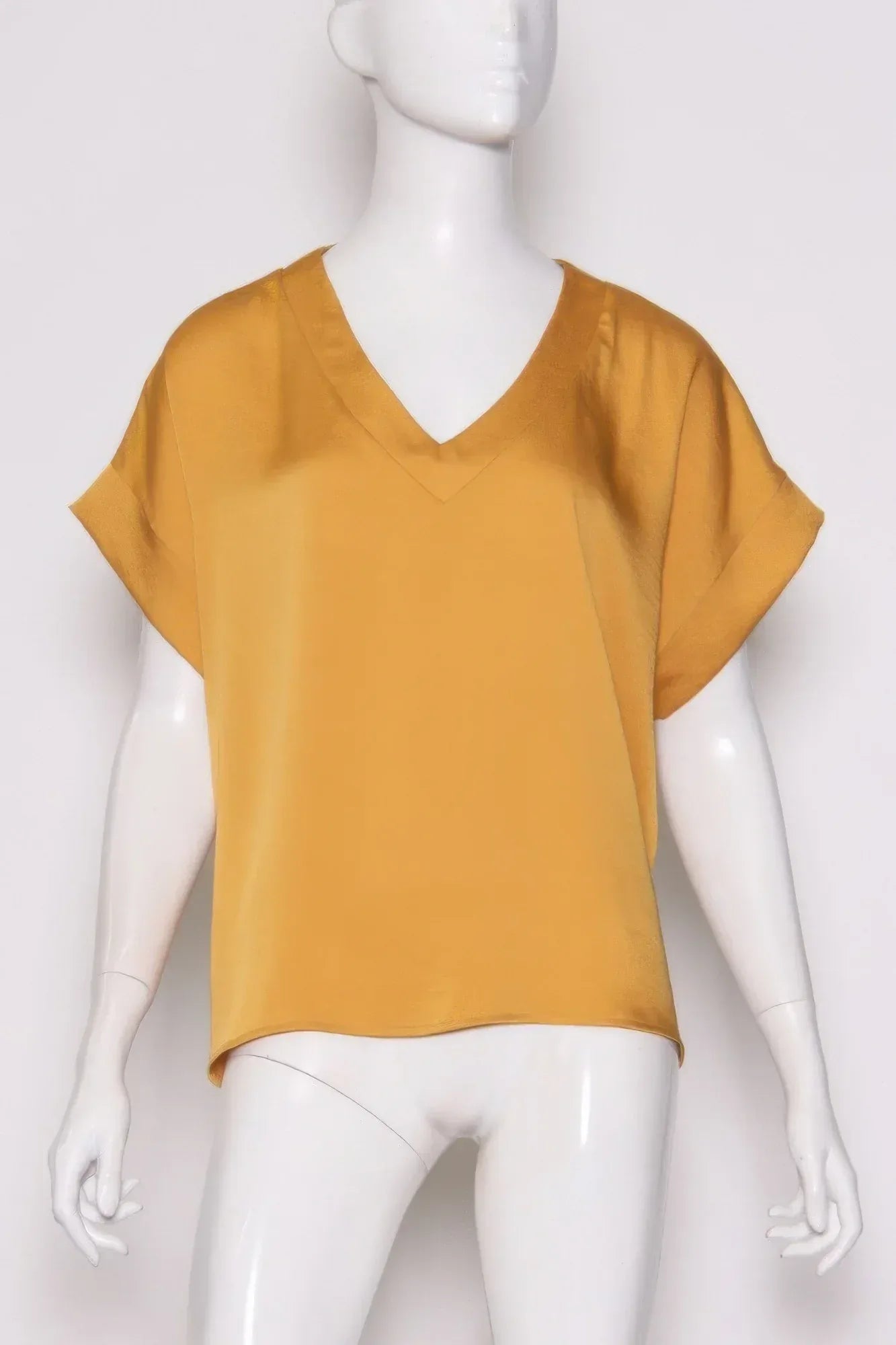 Washed Poly Silk V-neck Tee | Mixtshop LLC