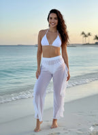 Black Sheer Ruffle Beach Pants | Mixtshop LLC