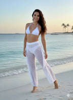 Black Sheer Ruffle Beach Pants | Mixtshop LLC