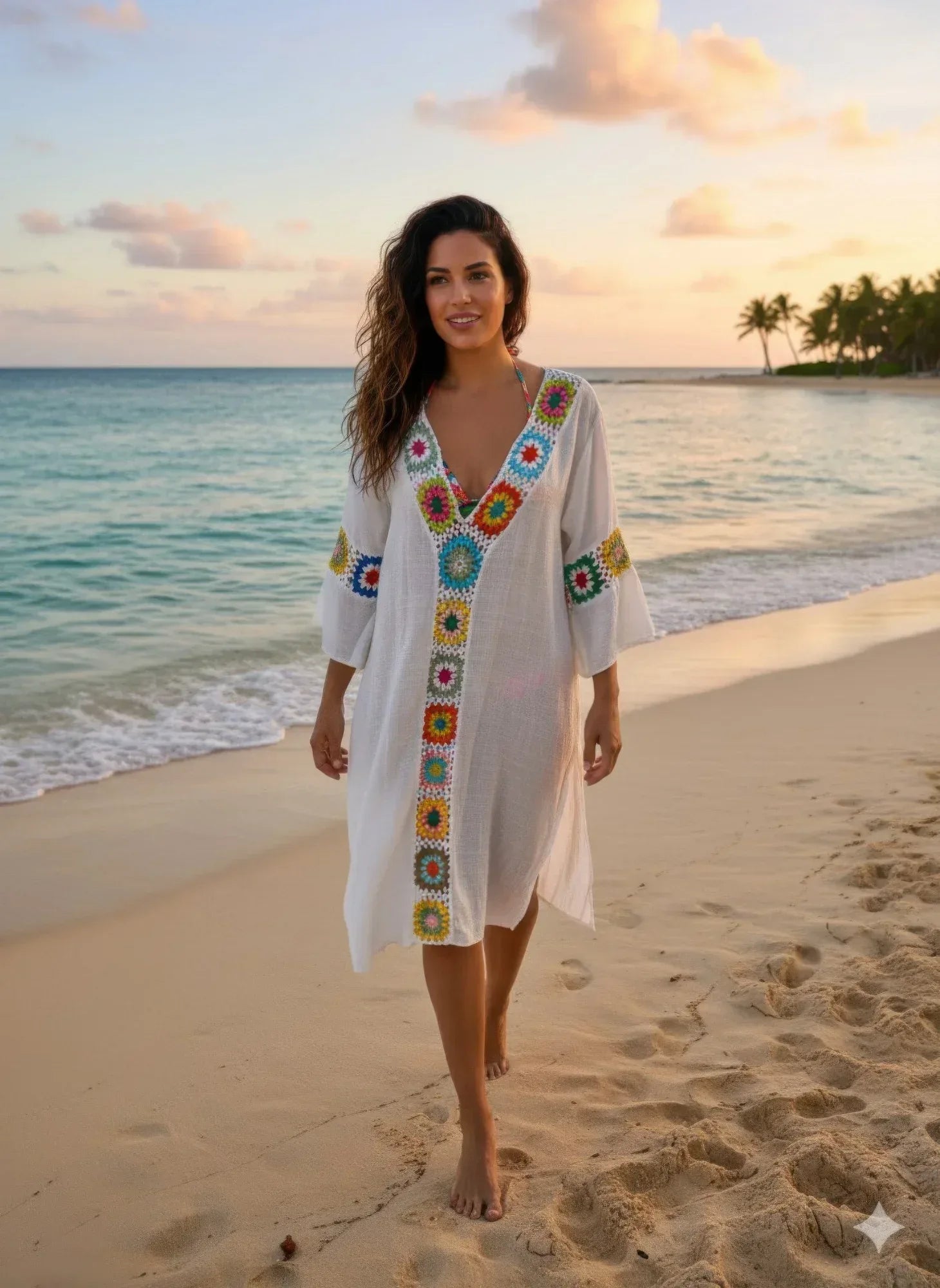 Linnen Crochet Maxi Dress | Mixtshop LLC Main image