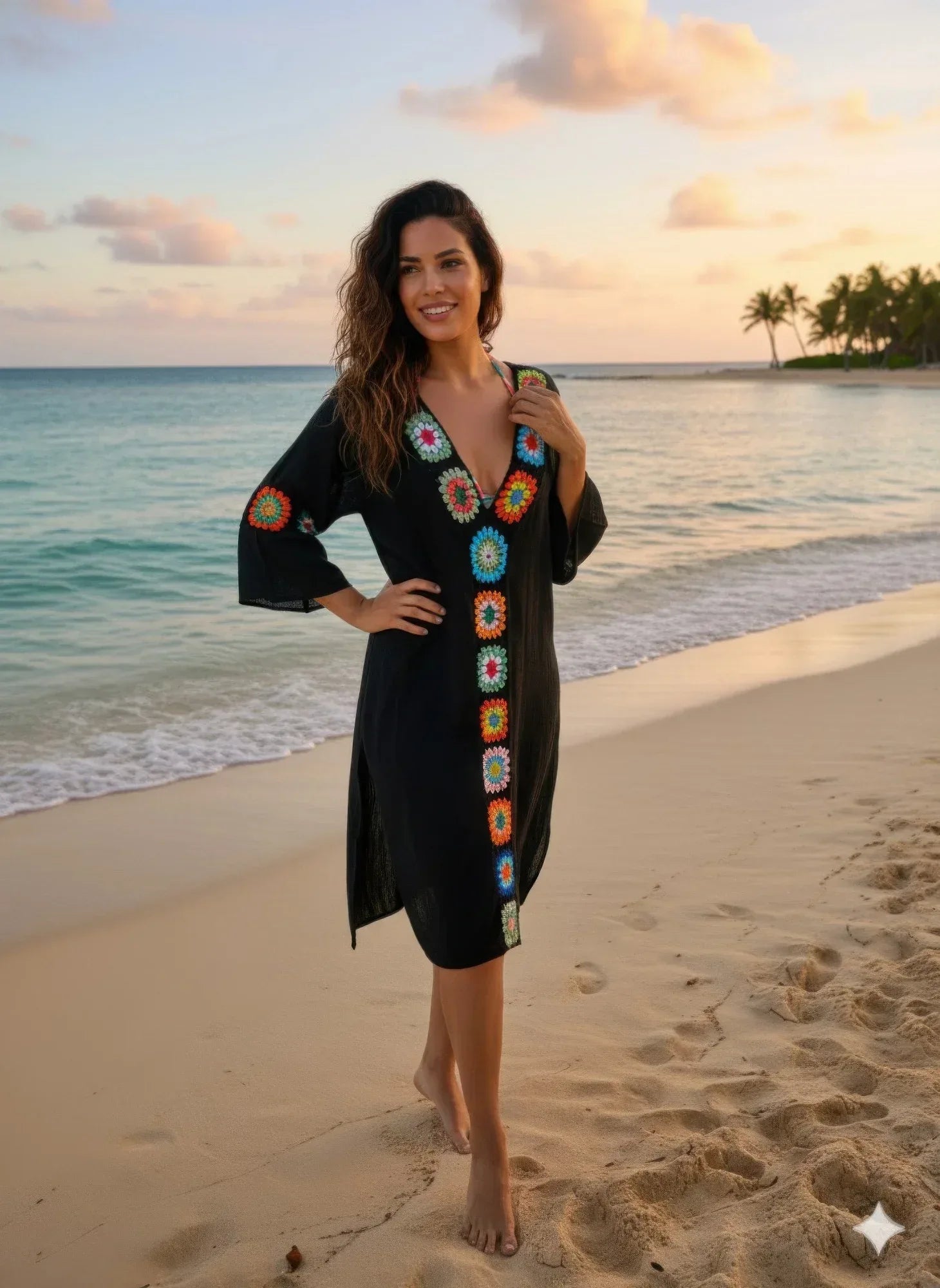 Linnen Crochet Maxi Dress | Mixtshop LLC Main image