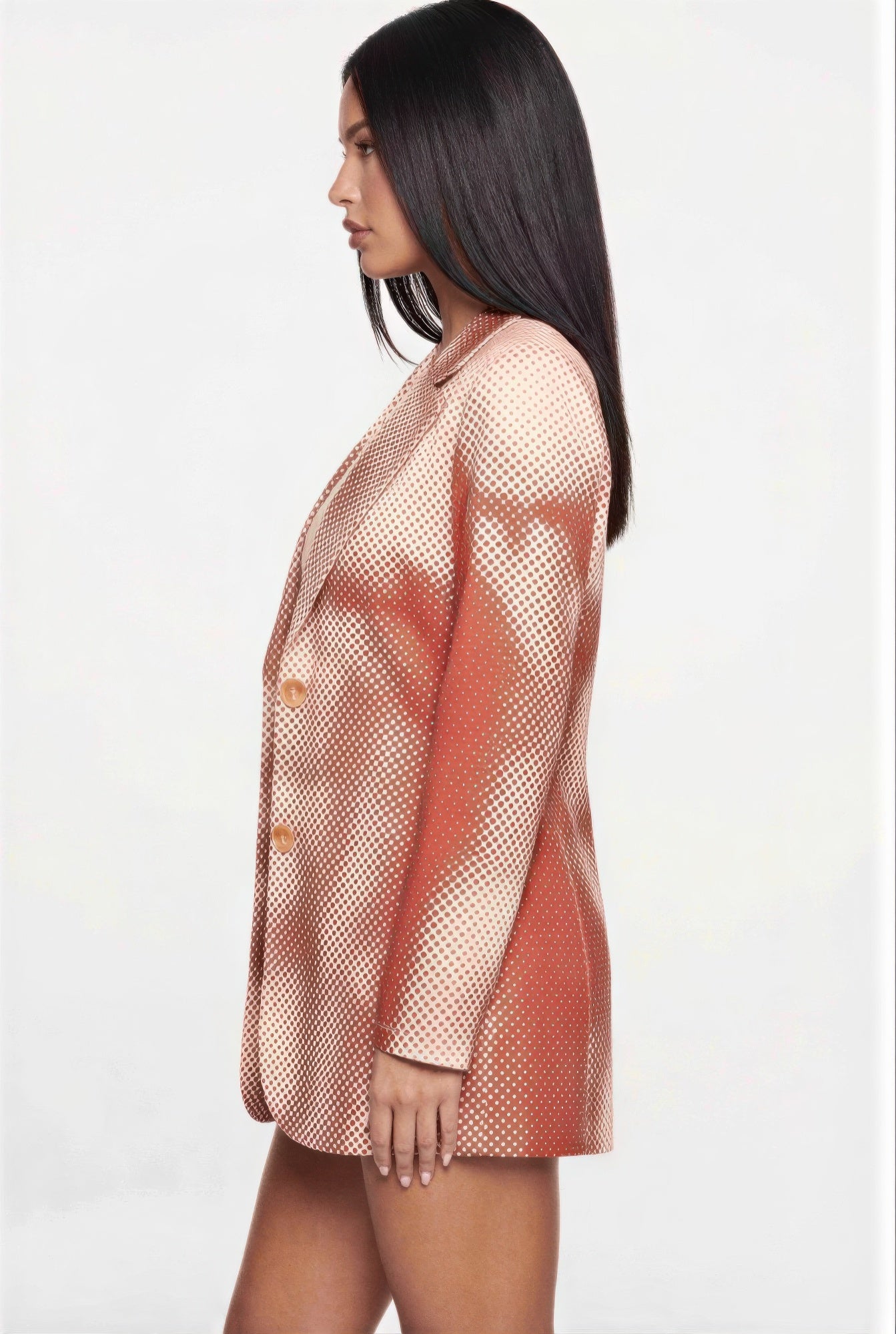 Notched Collar Mini Dress Blazer Secondary image