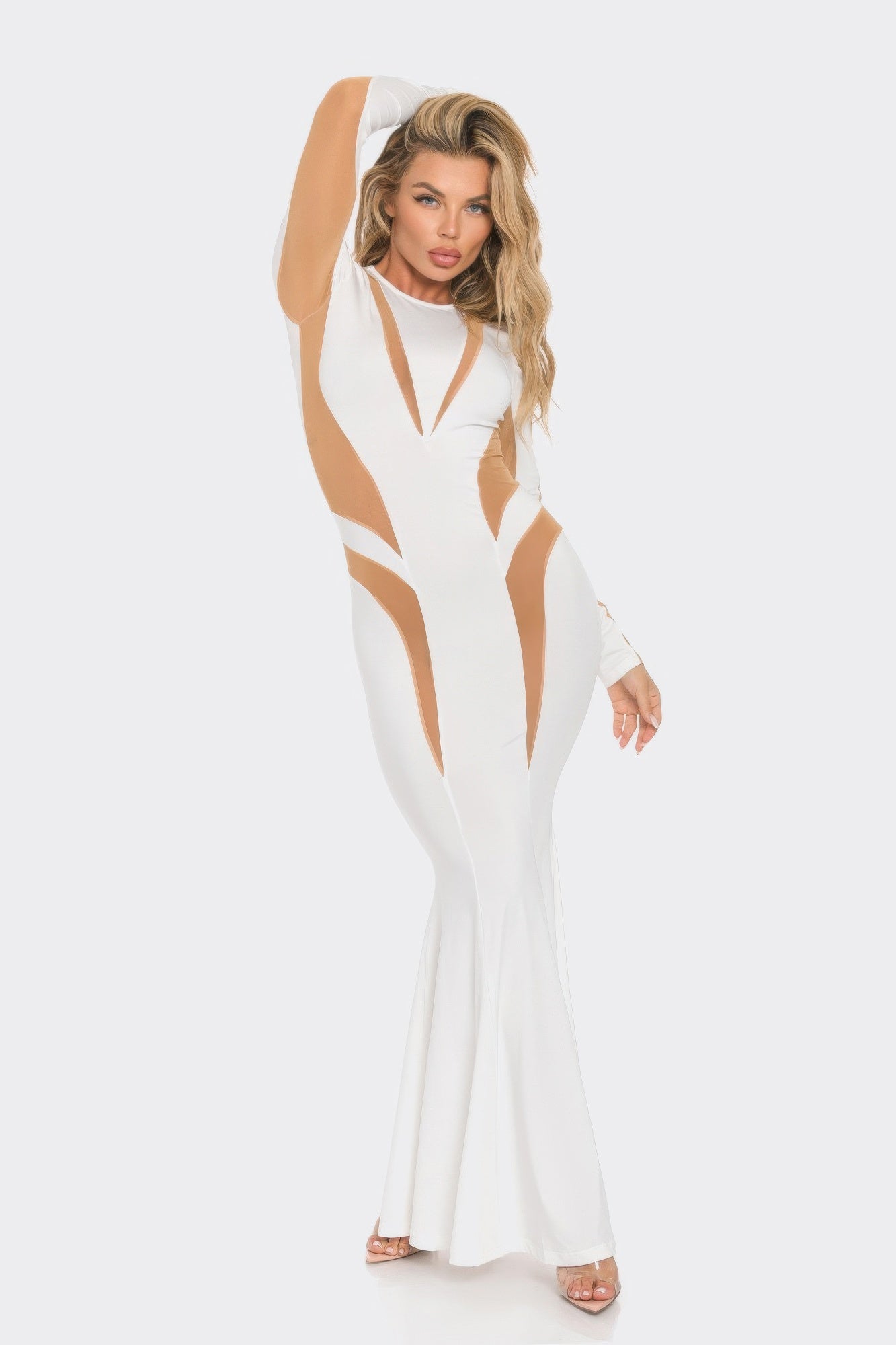 Mesh Cut Out Detail Maxi Dress Secondary image