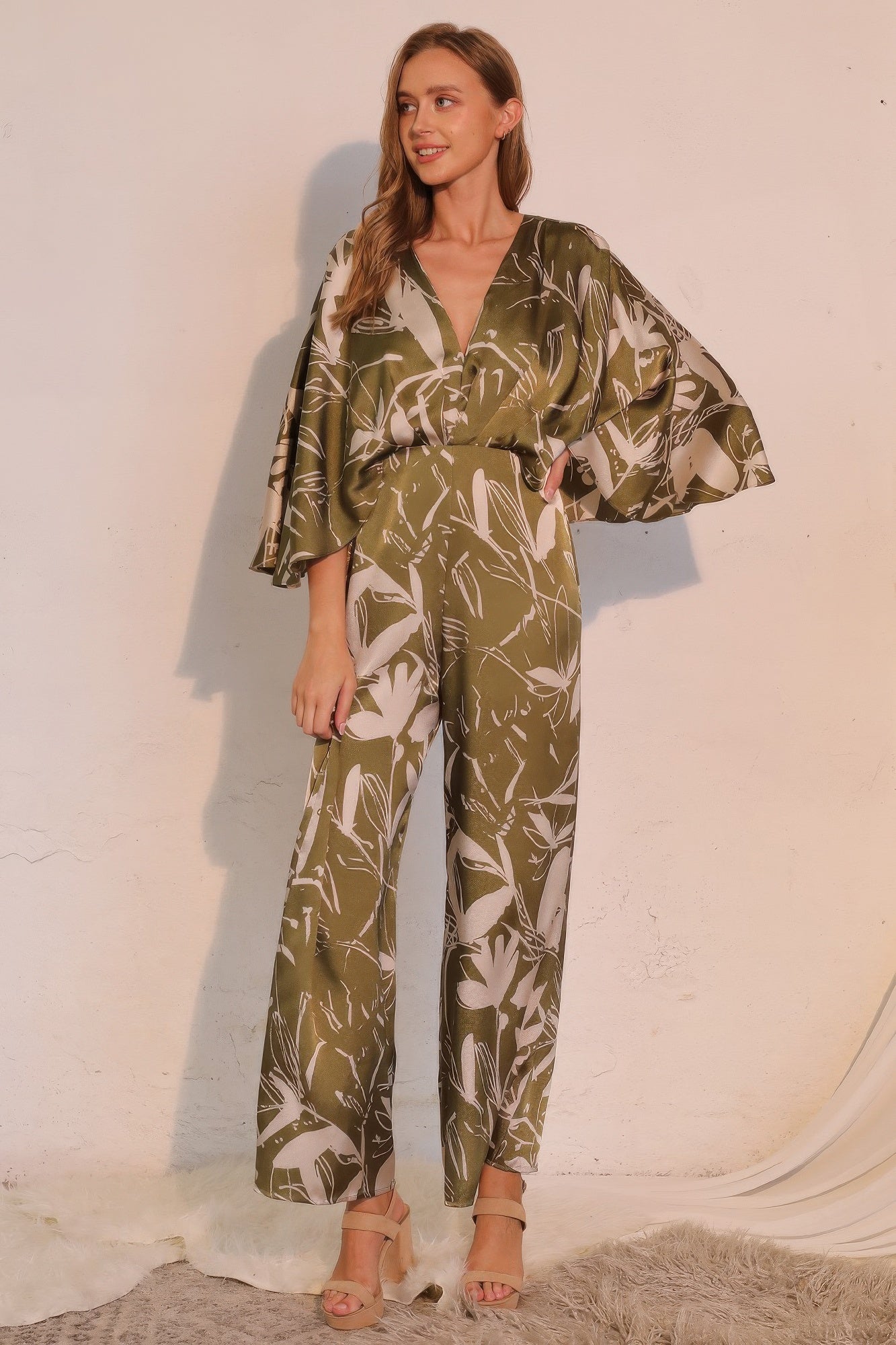 Dreaming Lily Satin Cape Jumpsuit Secondary image