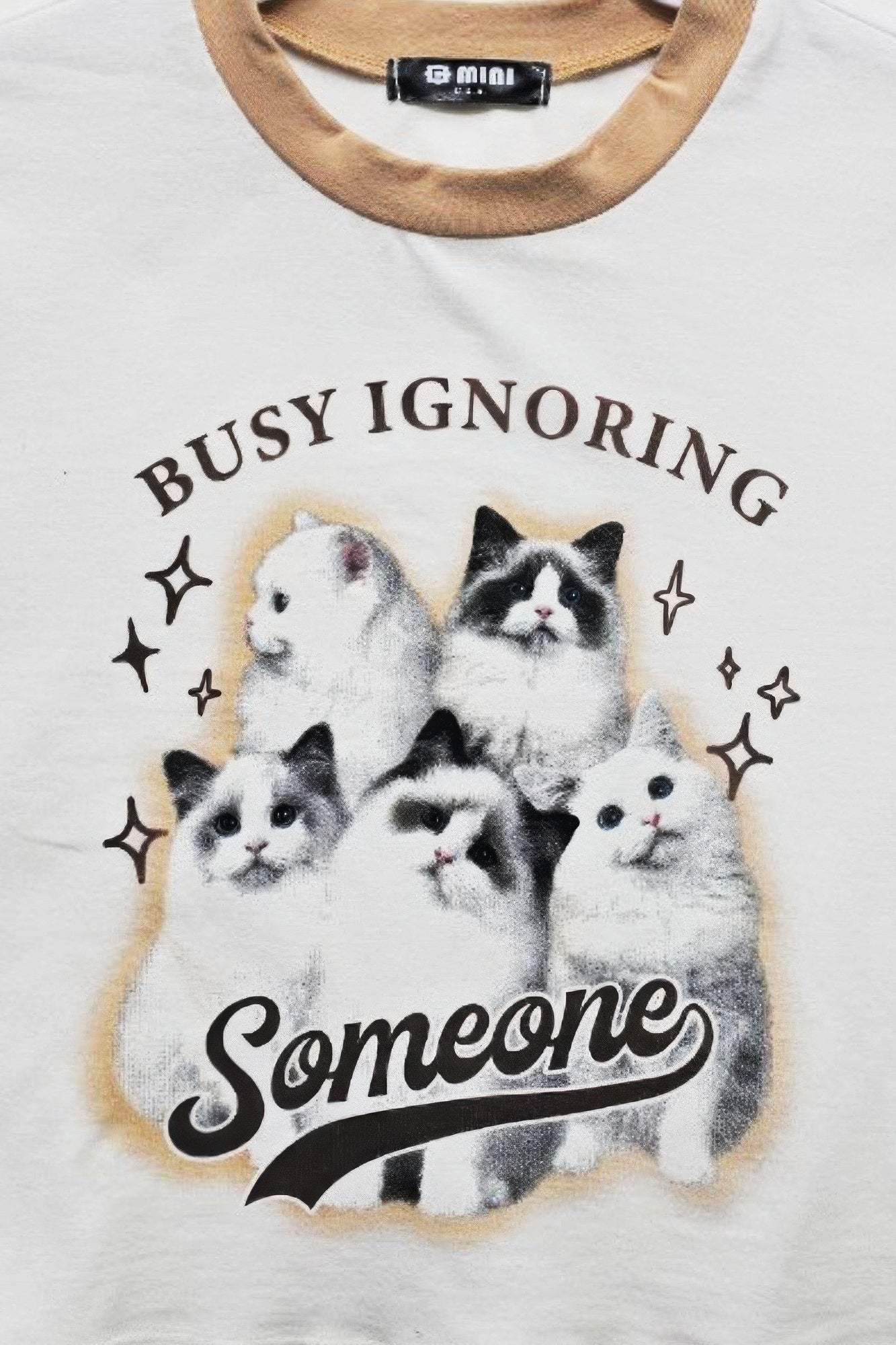 Busy Ignoring With Cats Graphic Ringer Top Secondary image