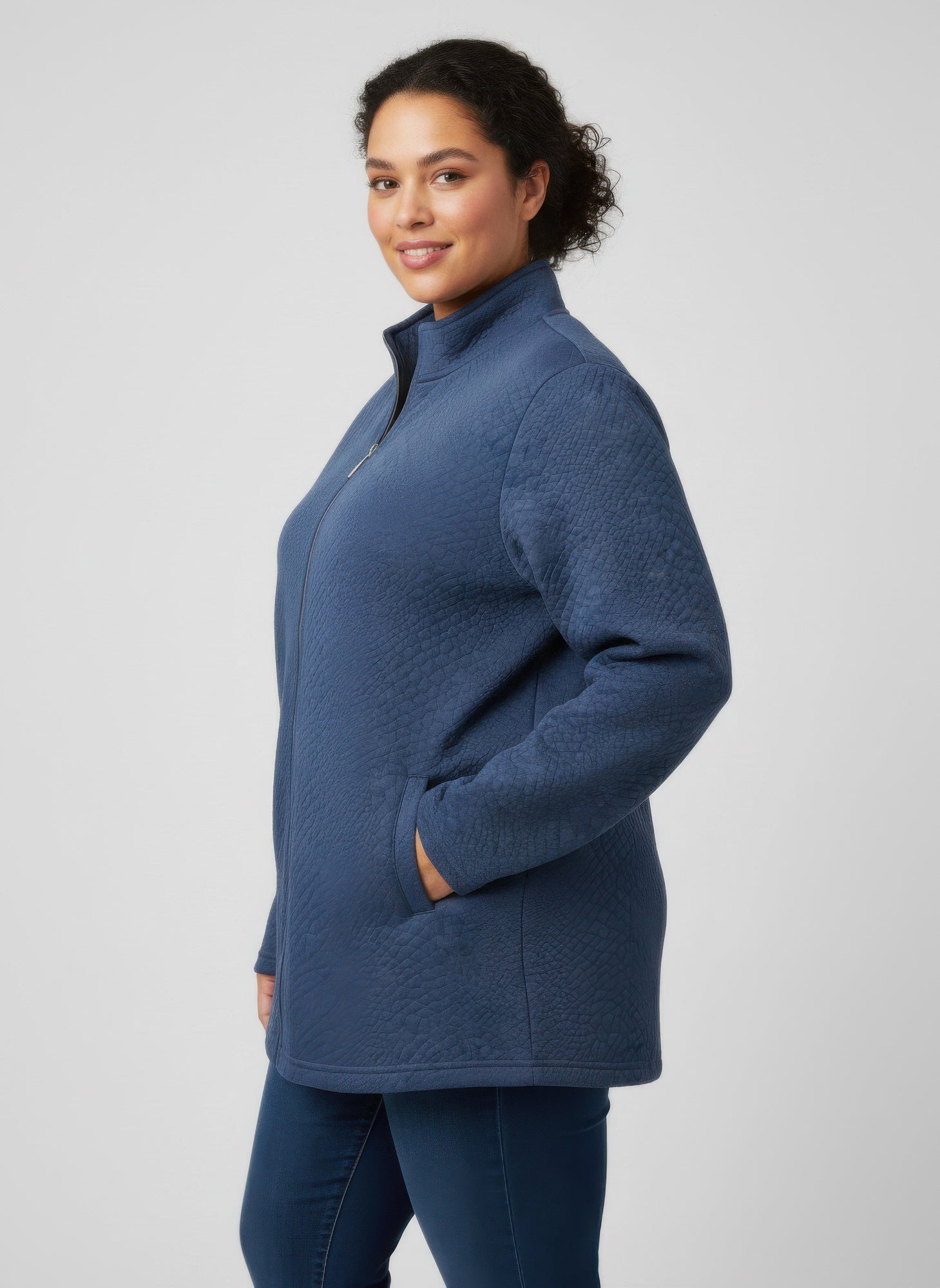 Onque Casual Plus Size Textured Jacket Secondary image