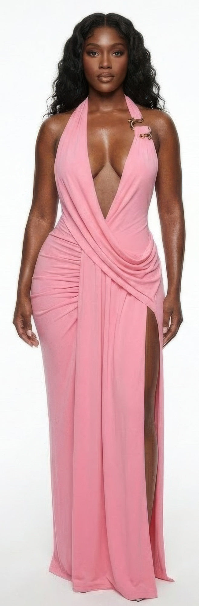 Plunging, Deep V-neckline In A Halter Style Secondary image