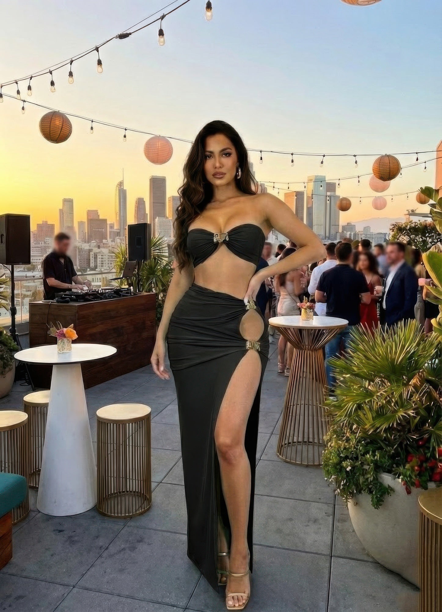 Two-piece Matching Skirt Set,bandeau-style Secondary image