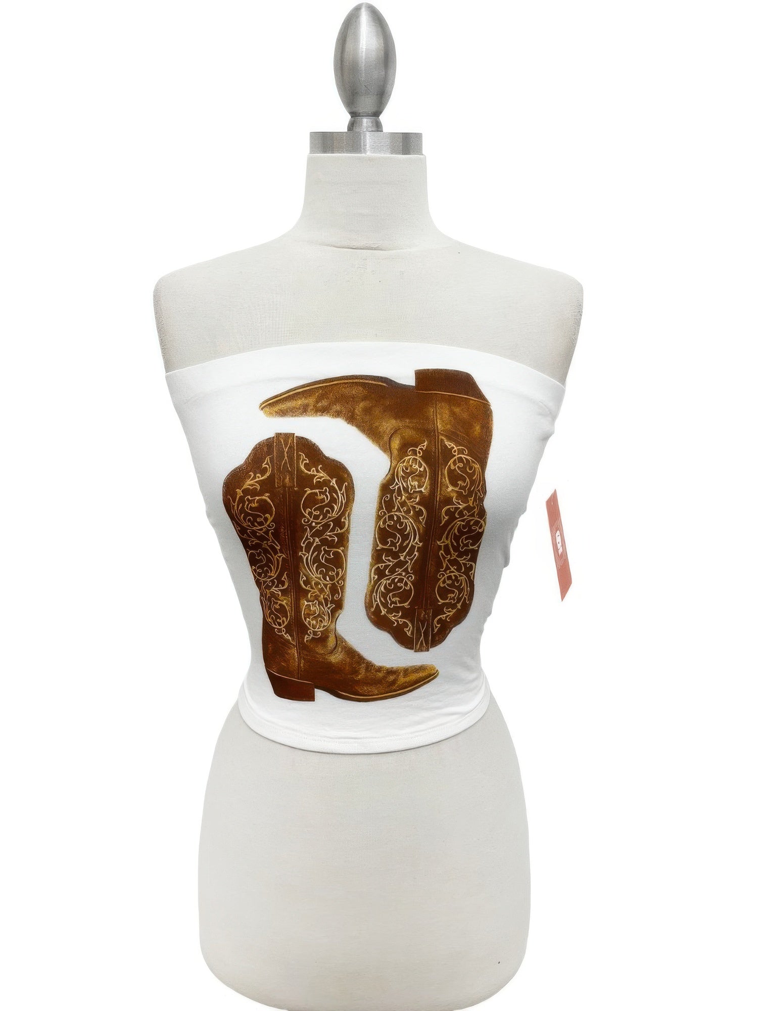 Western Luxe Strapless Graphic Tube Top Secondary image