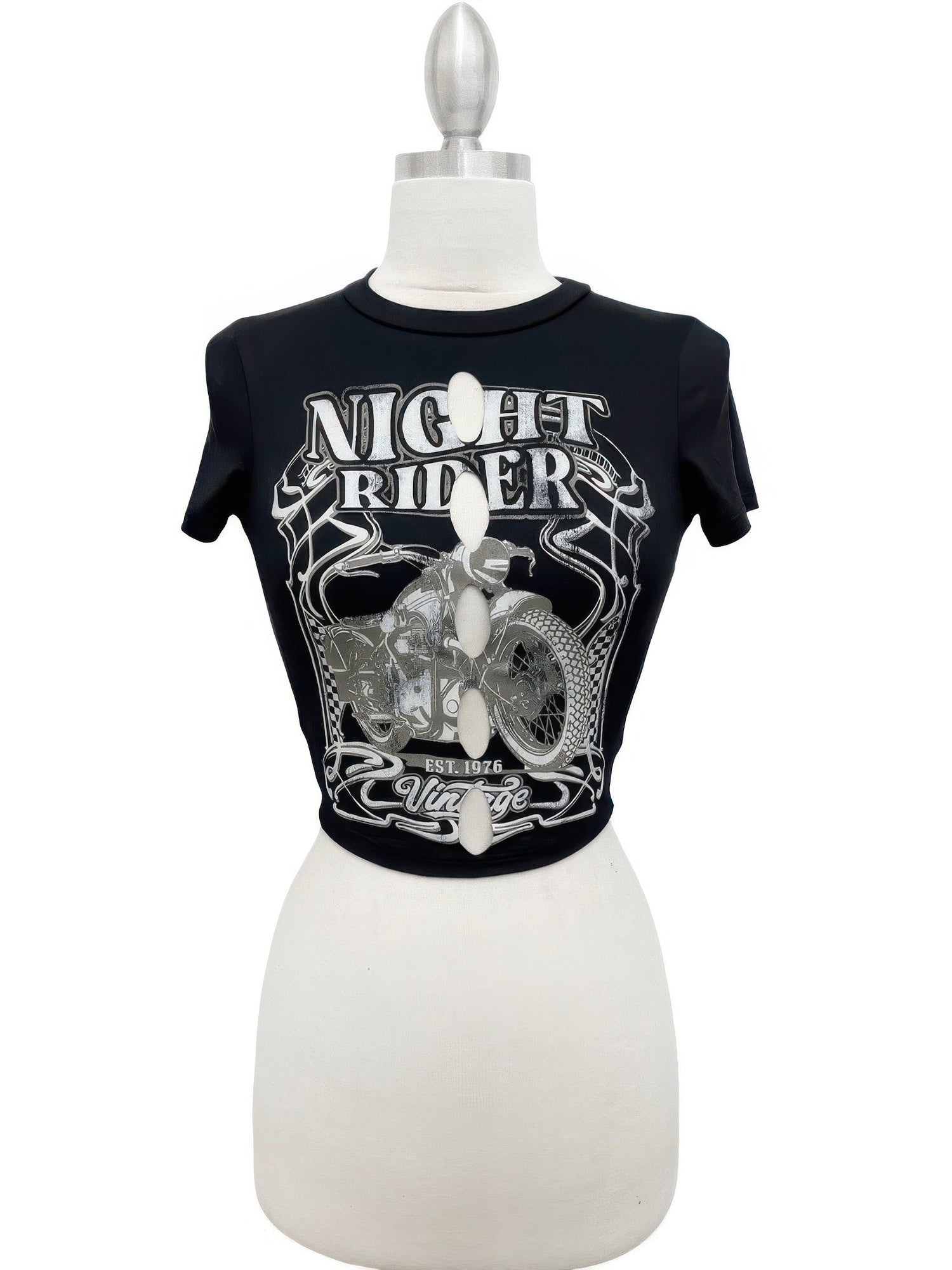 Night Rider Vintage Cut-out Crop Tee Secondary image