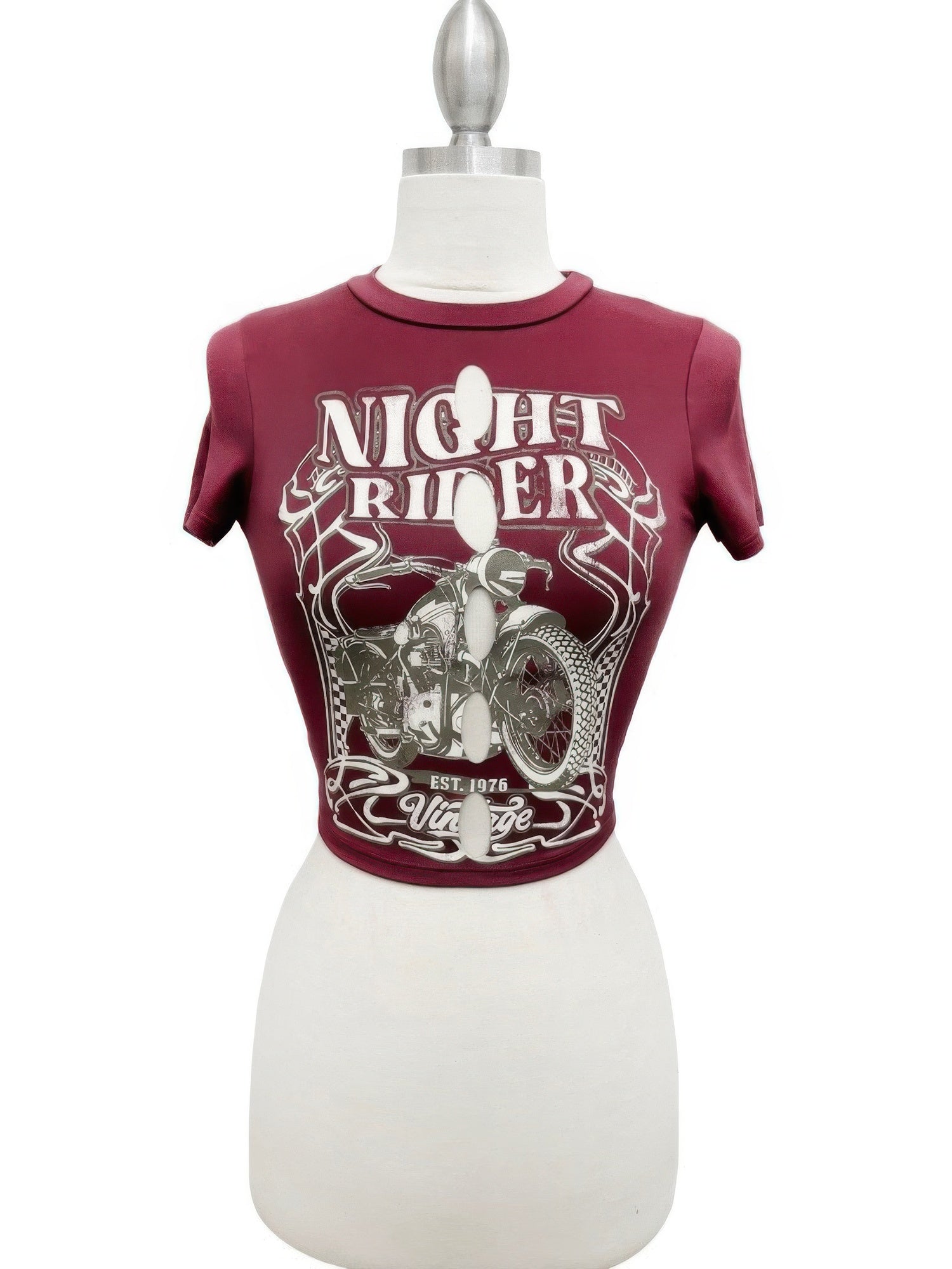 Night Rider Vintage Cut-out Crop Tee Secondary image