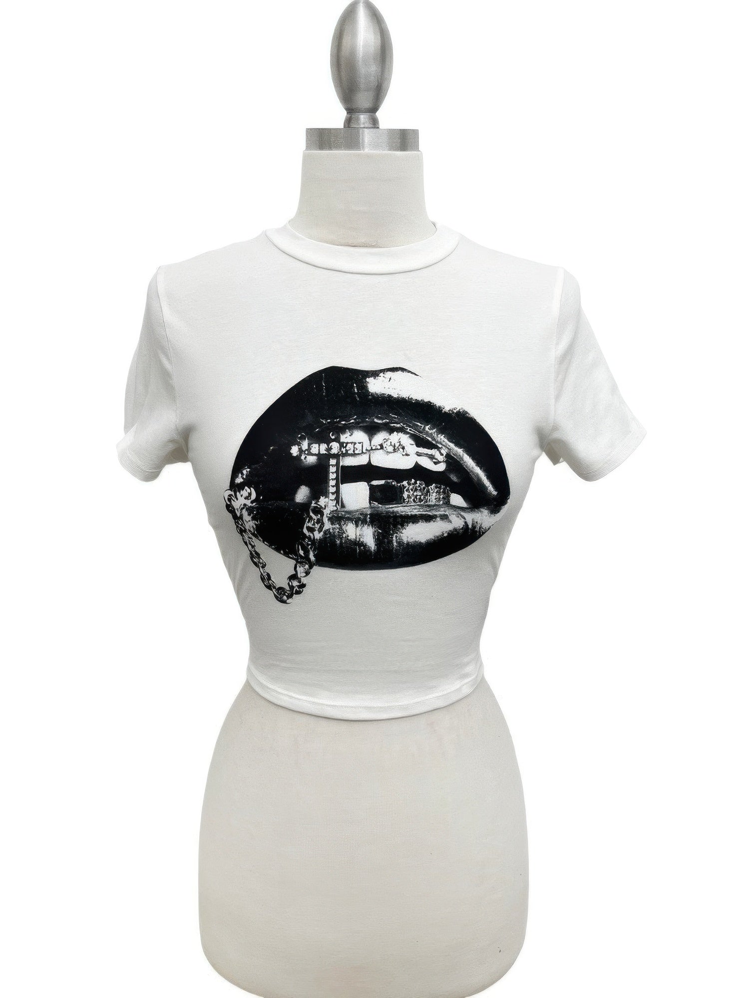 Graphic Lips Crop Top Secondary image