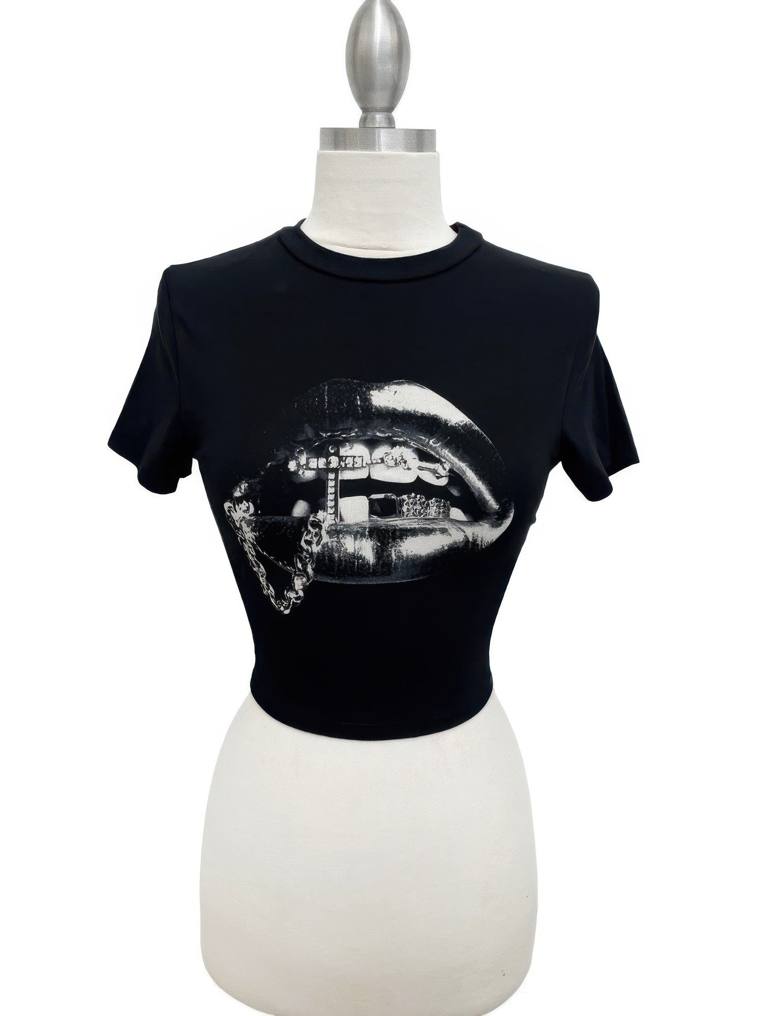 Graphic Lips Crop Top Secondary image