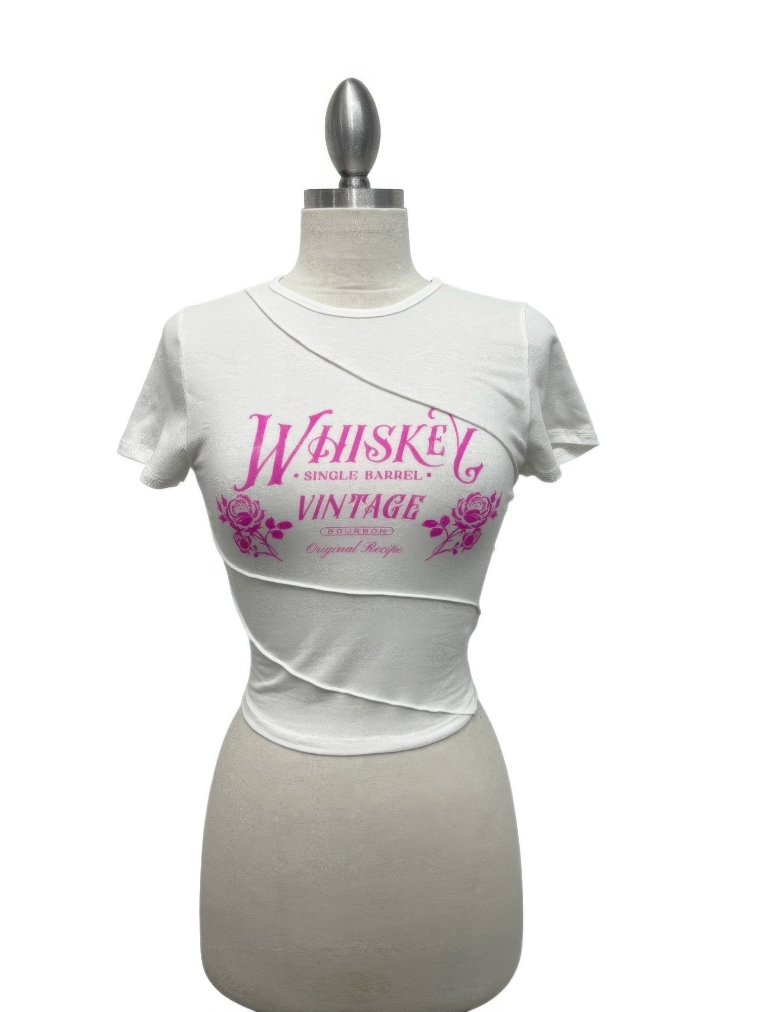 Whiskey Vintage Graphic Asymmetrical Crop Top Secondary image