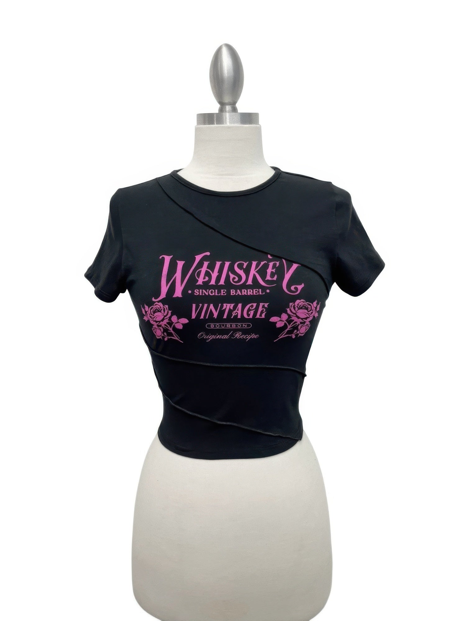 Whiskey Vintage Graphic Asymmetrical Crop Top Secondary image
