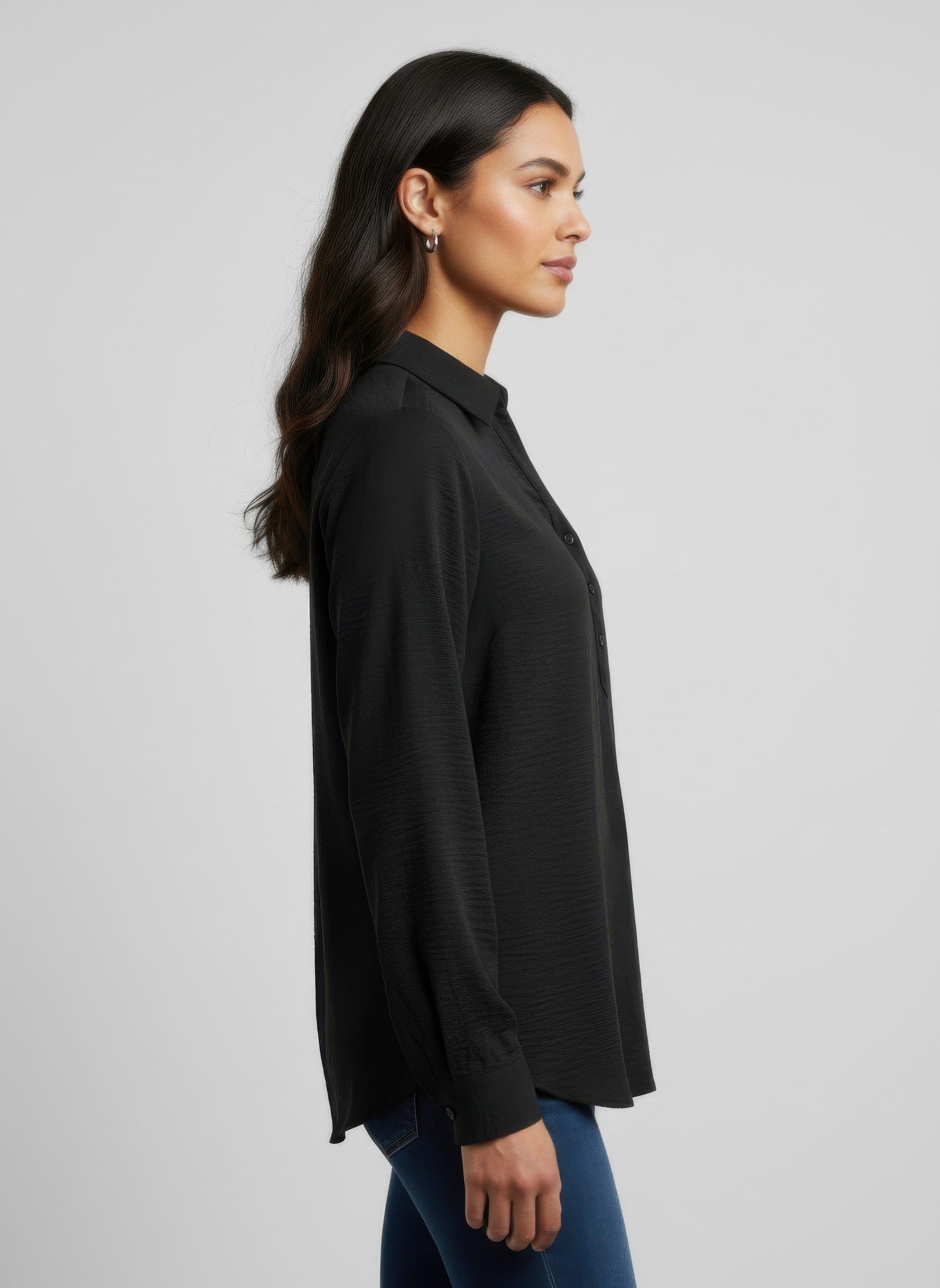 Ninety Solid Long Sleeve Blouse Secondary image