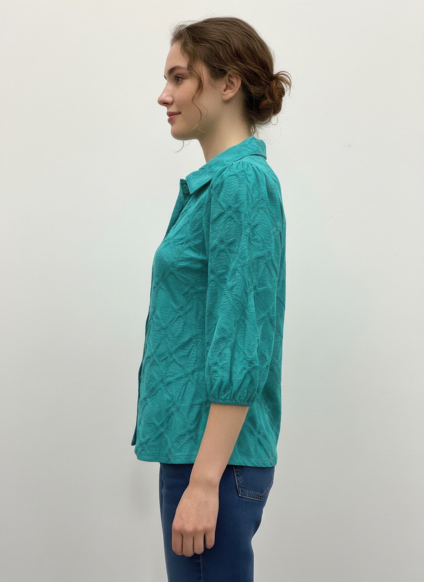 Rylee Moon Solid 3/4 Sleeve Blouse Secondary image