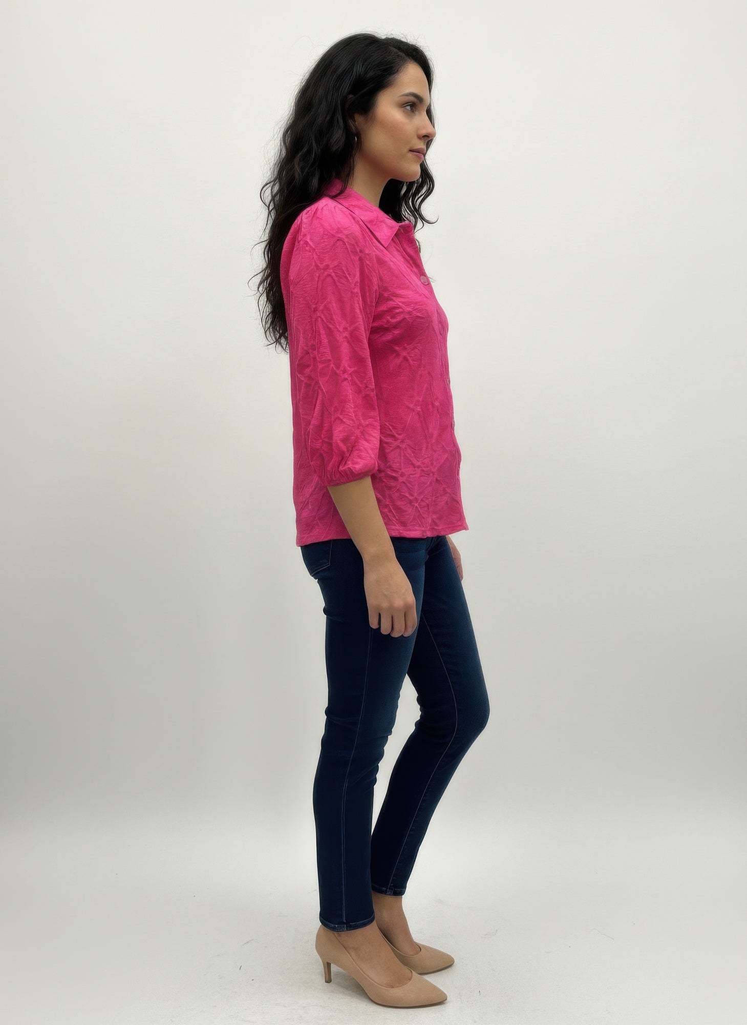 Rylee Moon Solid 3/4 Sleeve Blouse Secondary image