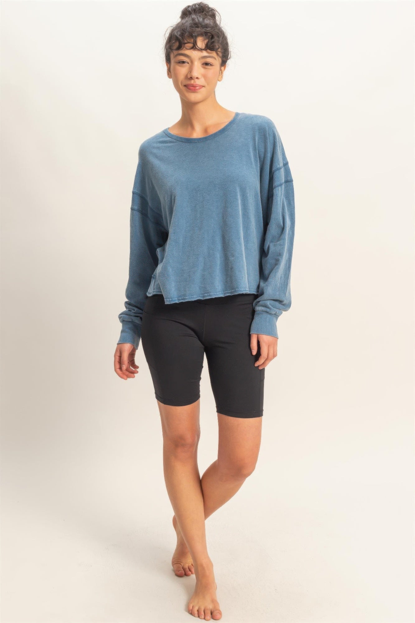 Cross Detail Open Back Long-sleeve Top Secondary image