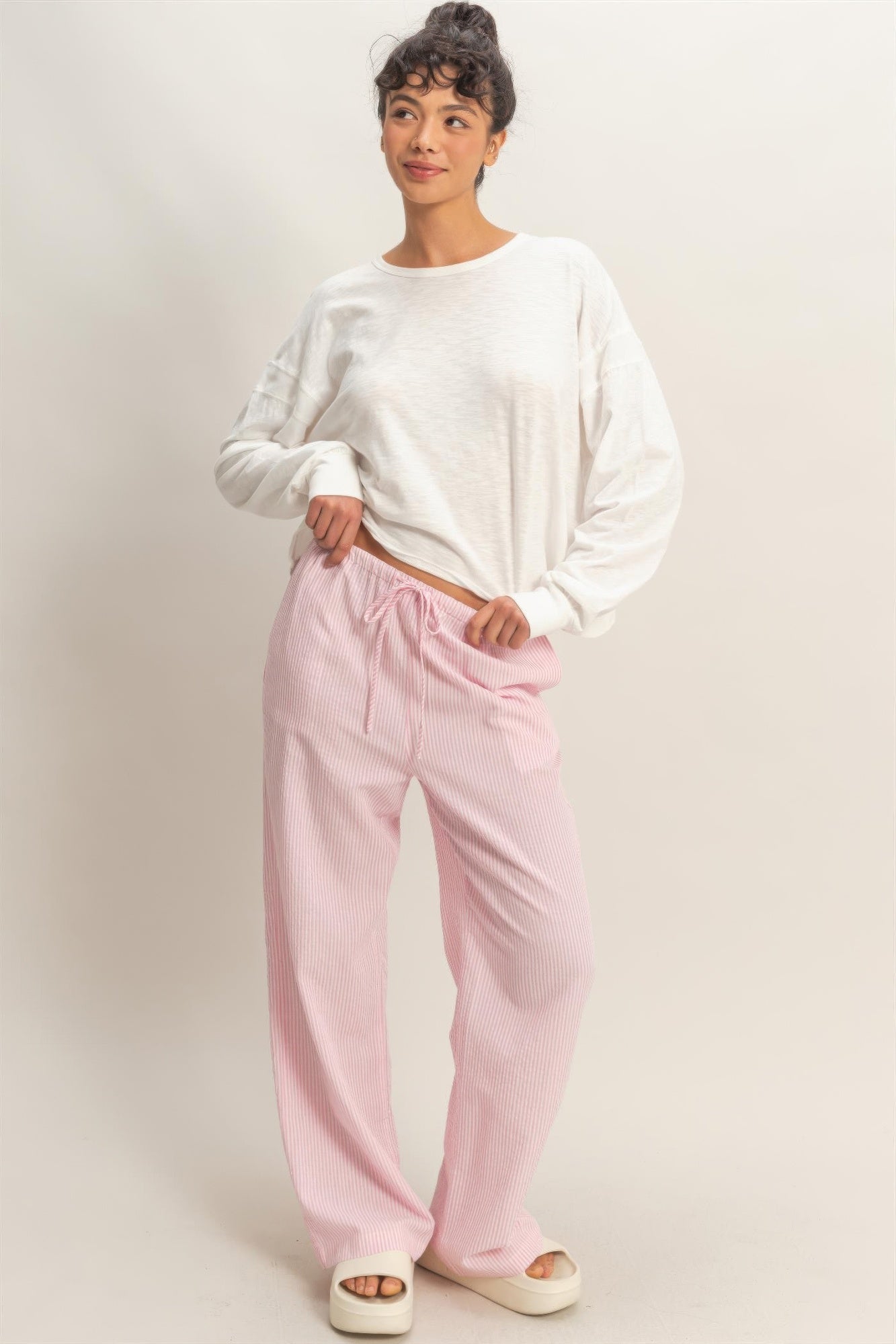 Cross Detail Open Back Long-sleeve Top Secondary image