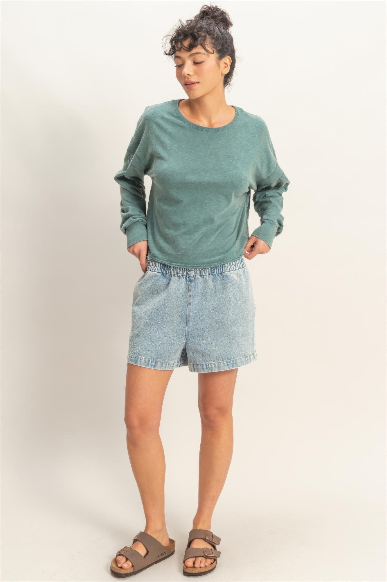 Cross Detail Open Back Long-sleeve Top Secondary image