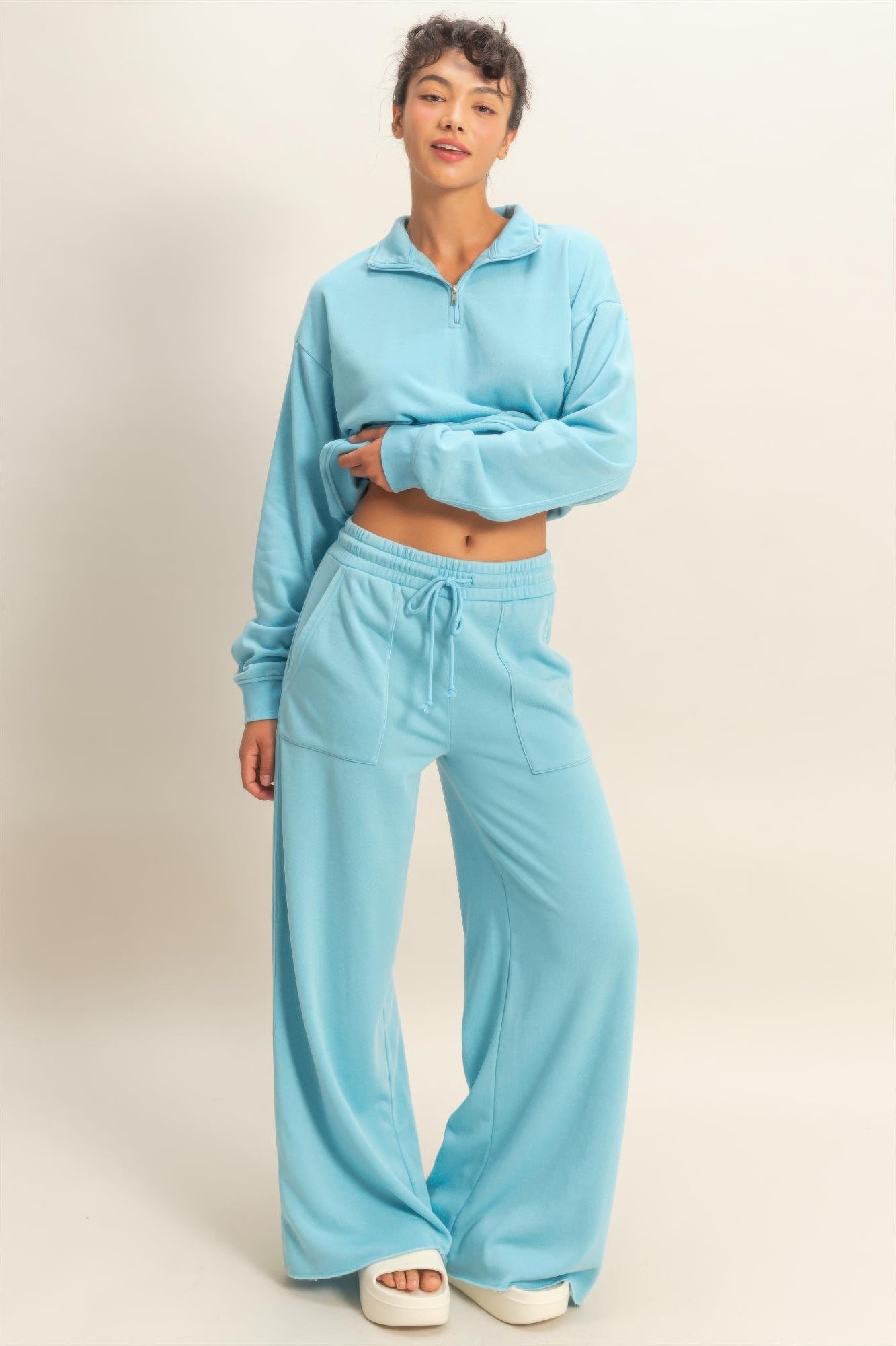 Burnout French Terry Wide-leg Pants Secondary image