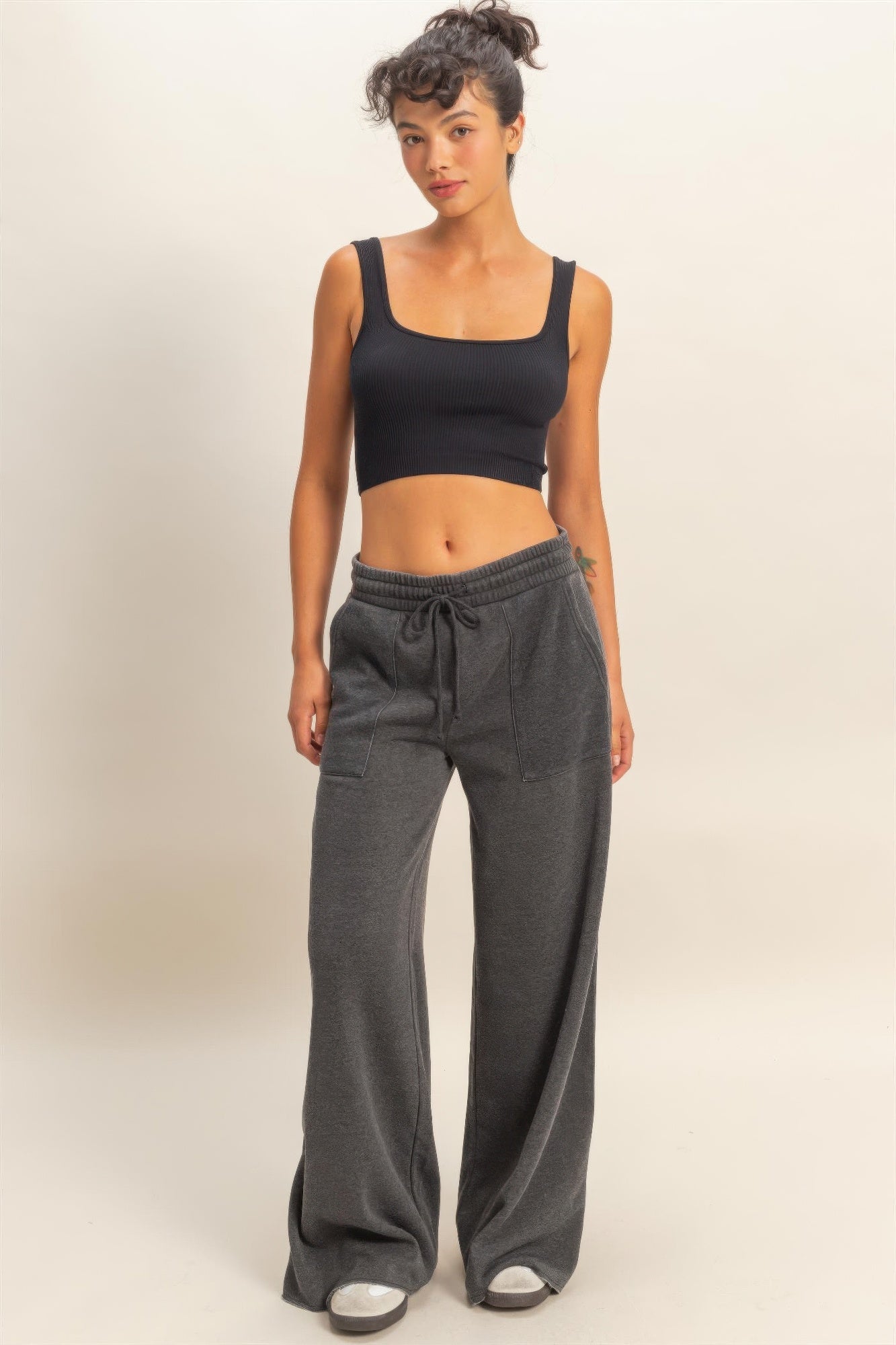Burnout French Terry Wide-leg Pants Secondary image