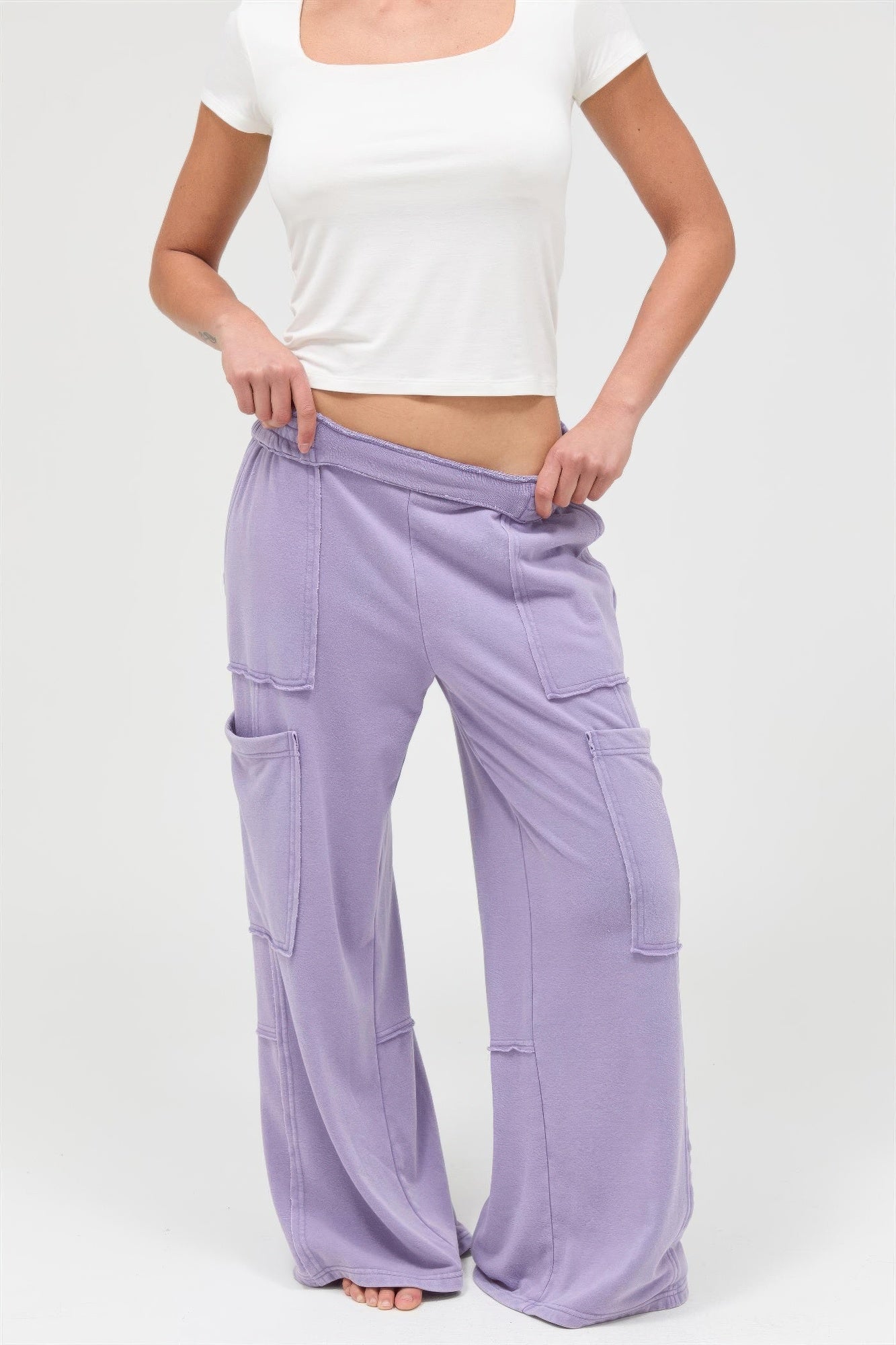 Mineral Wash Wide Leg Cargo Pants Secondary image