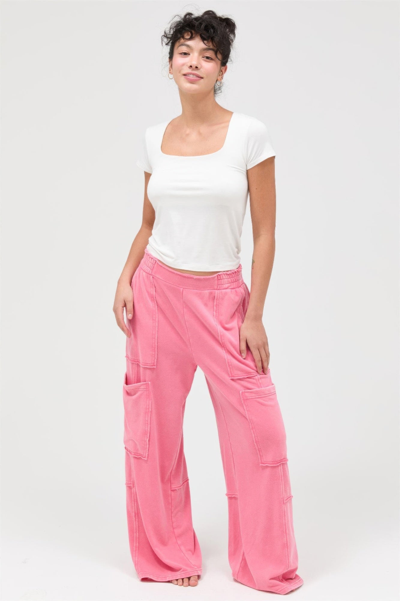Mineral Wash Wide Leg Cargo Pants Secondary image