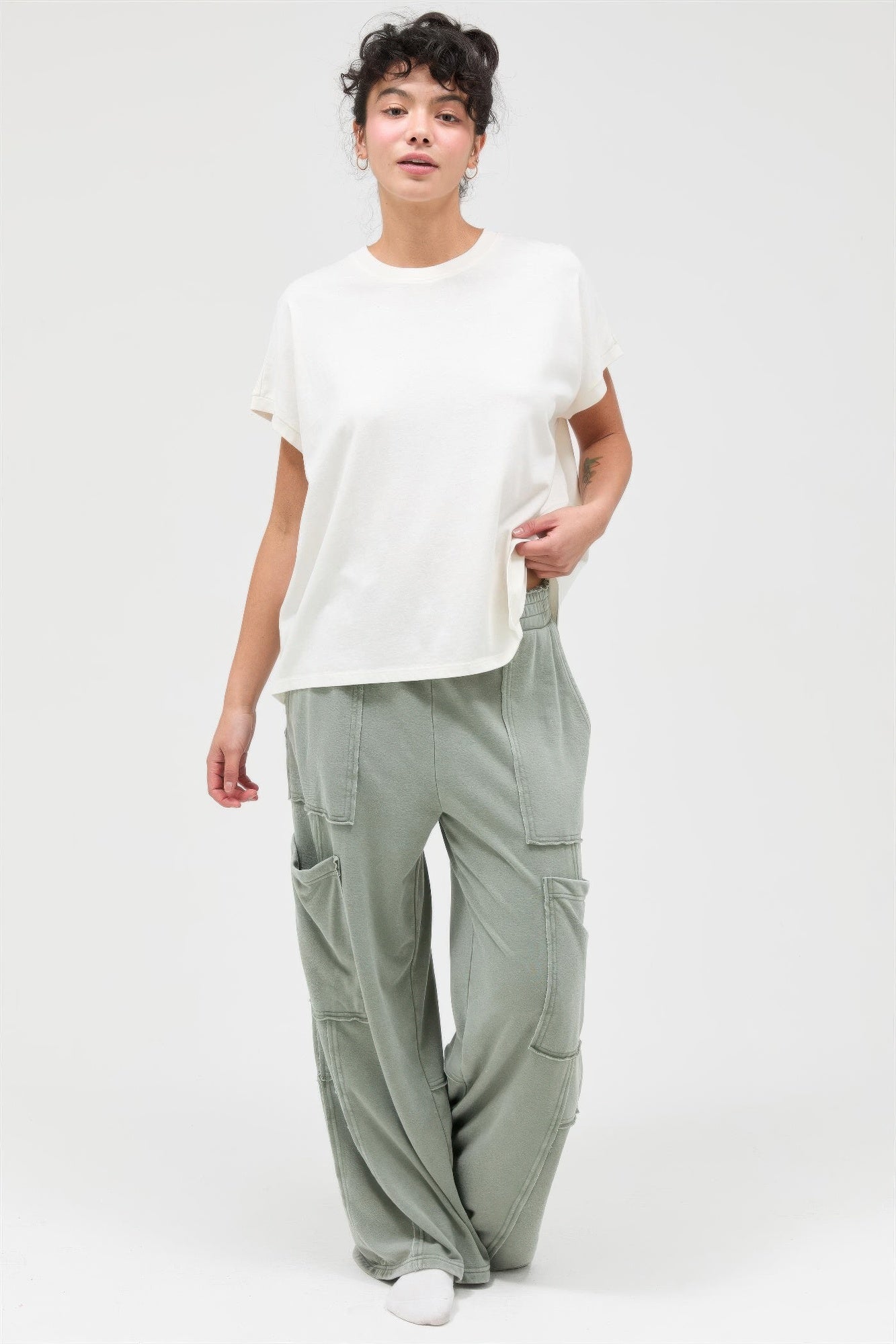 Mineral Wash Wide Leg Cargo Pants Secondary image