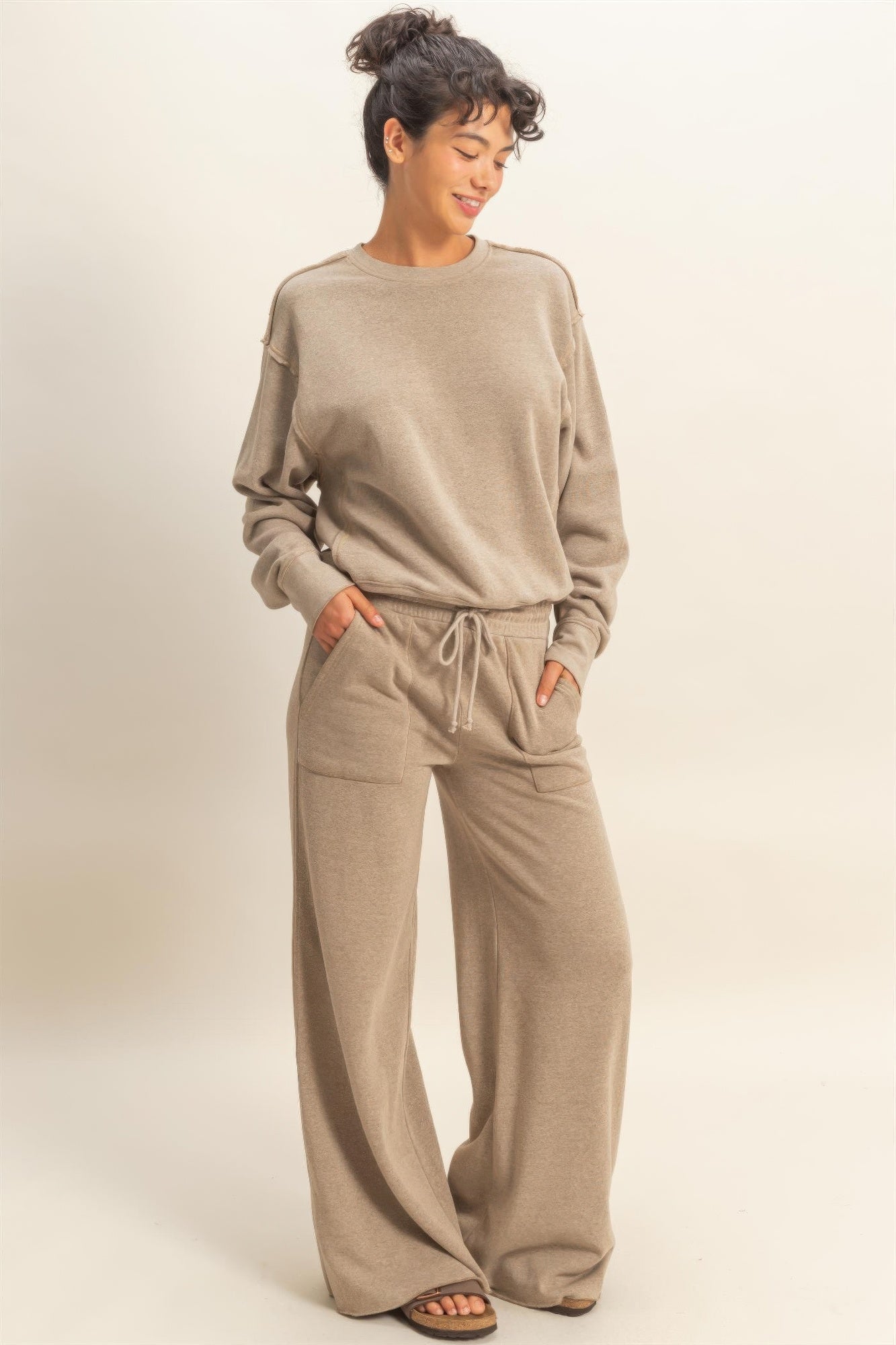 Raw Edge Detail Burnout Sweatshirt Secondary image