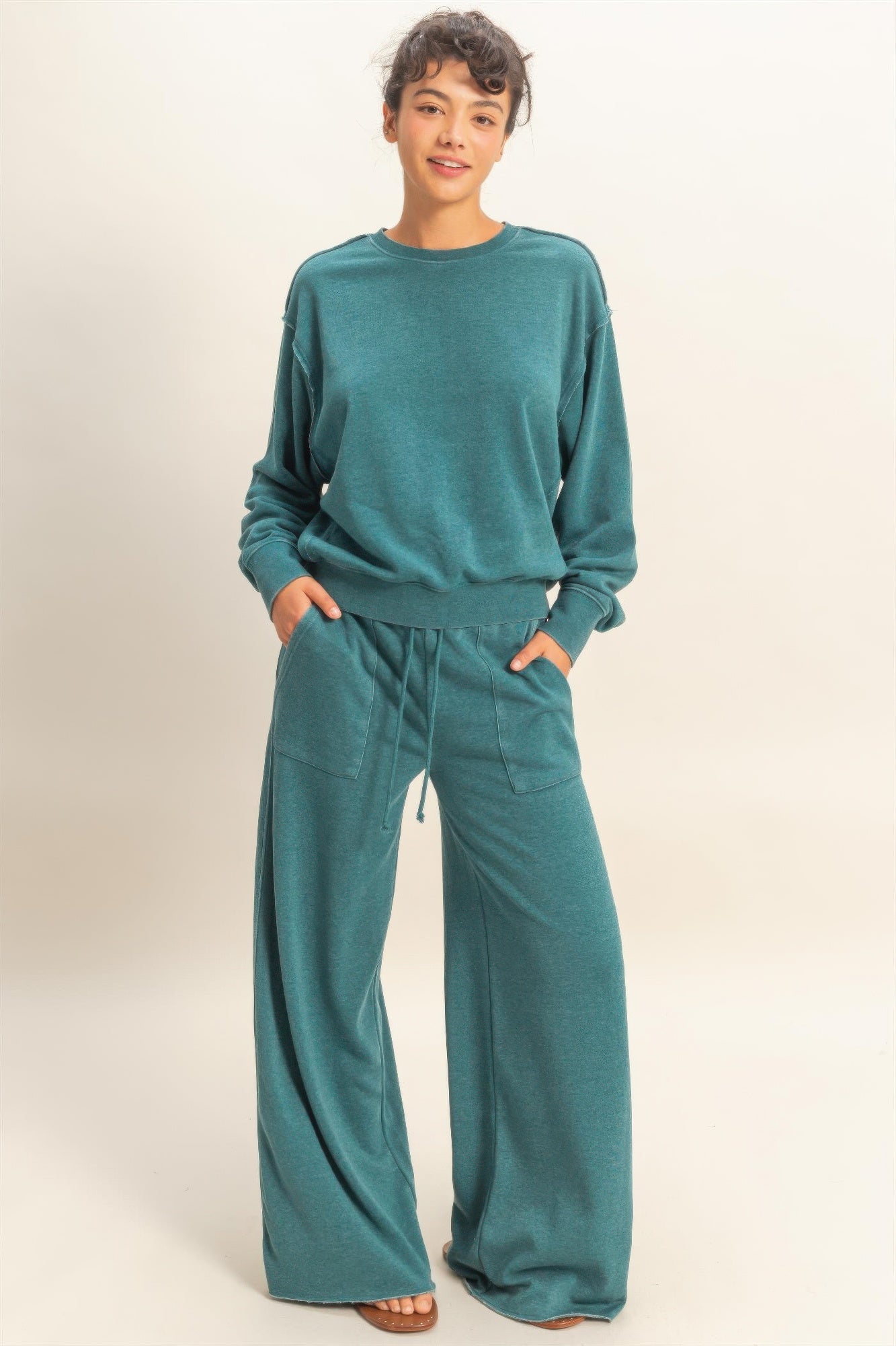 Raw Edge Detail Burnout Sweatshirt Secondary image