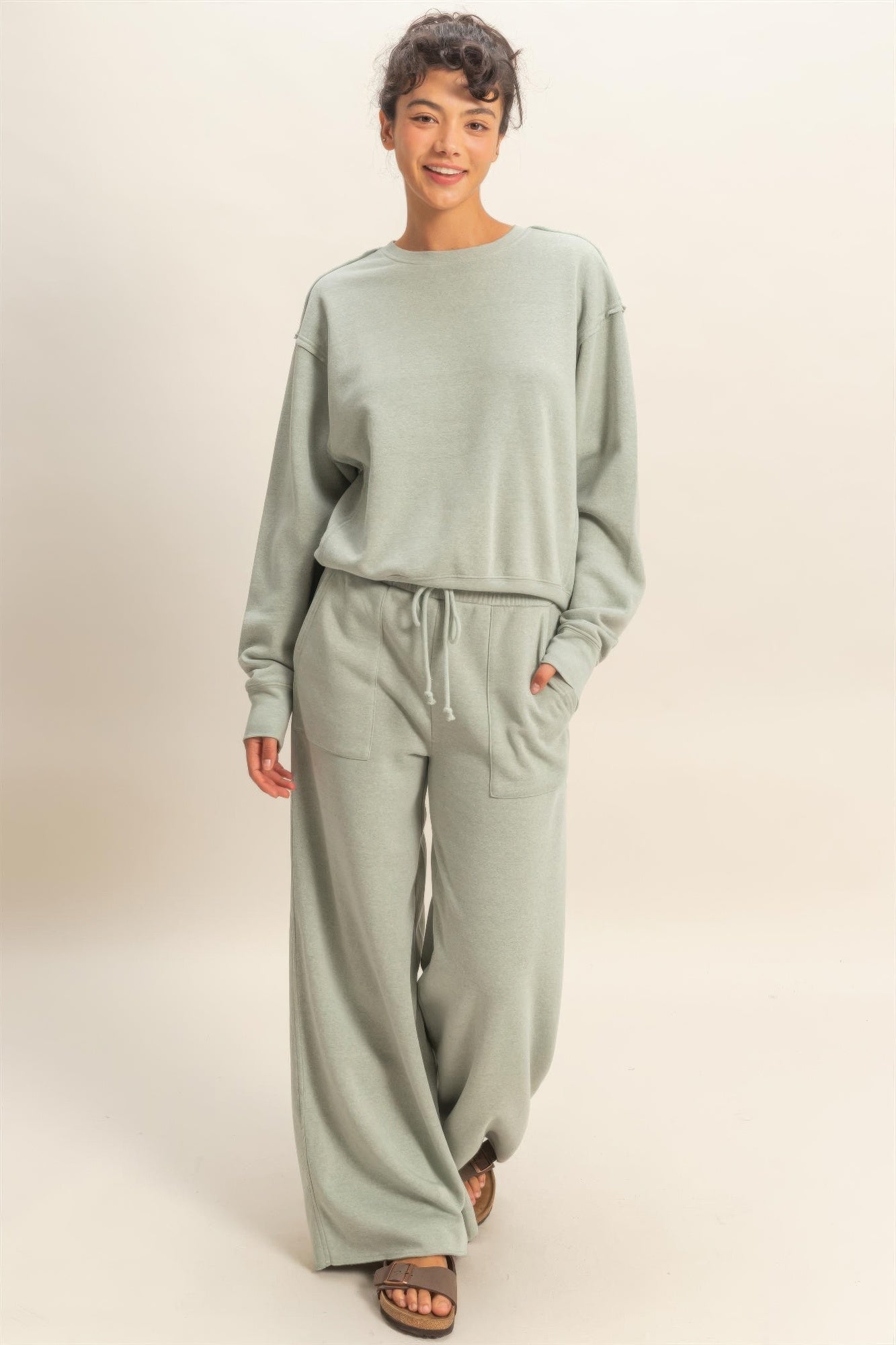 Raw Edge Detail Burnout Sweatshirt Secondary image