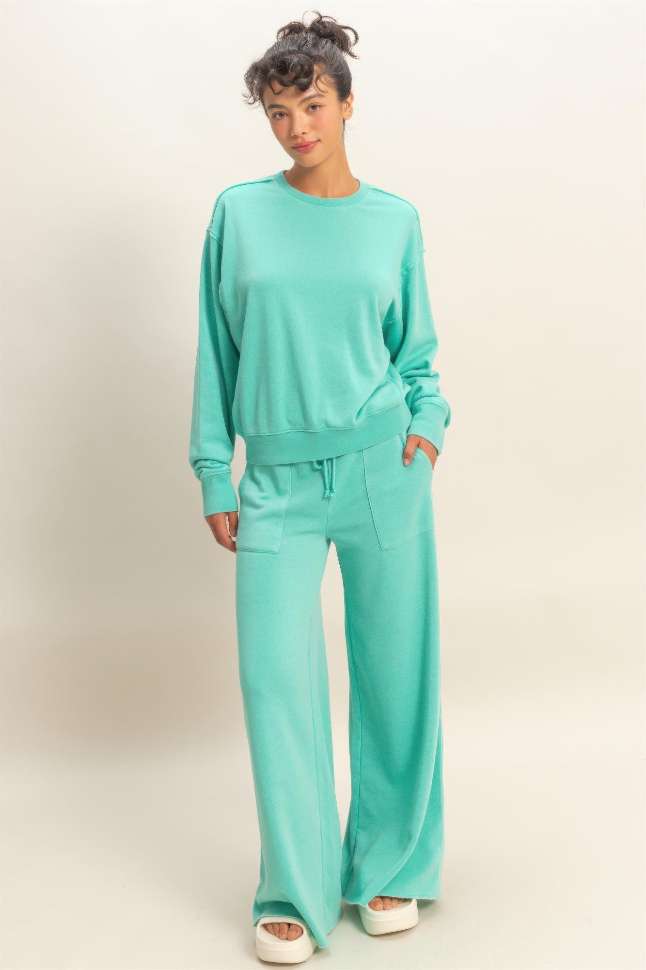 Raw Edge Detail Burnout Sweatshirt Secondary image