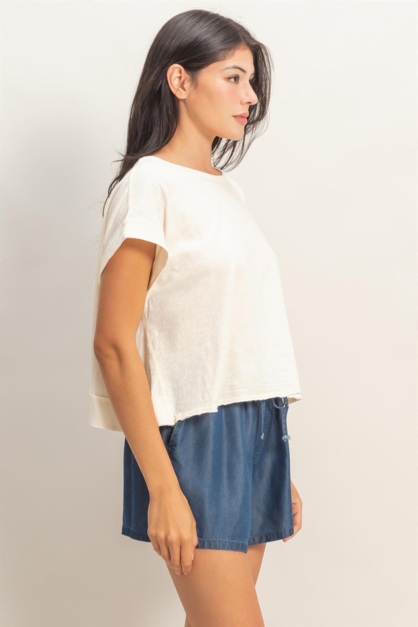 Acid Washed Cross Detail Open Back Top Secondary image