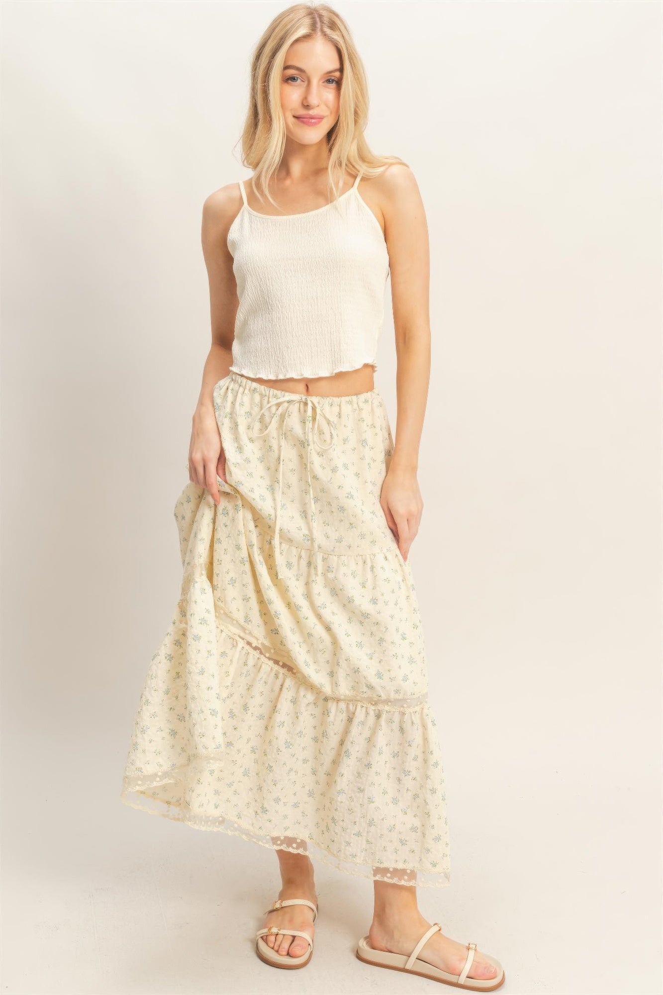 Tiered Lace Trim Skirt Secondary image