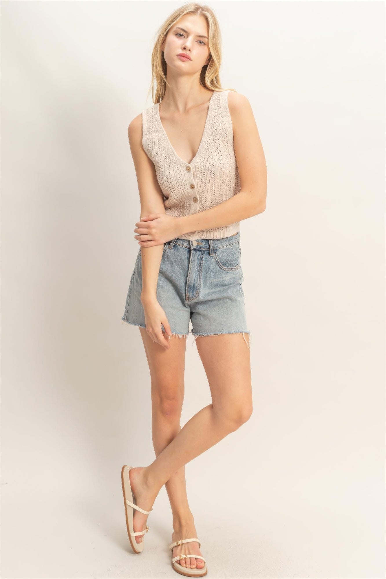 V-neck Knit Tank Top Secondary image