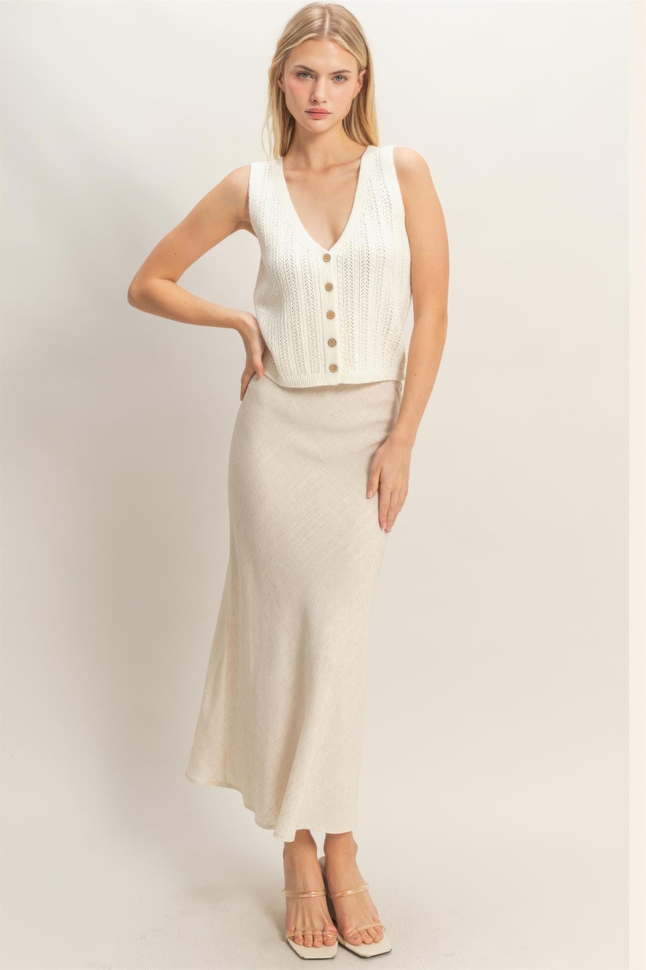 V-neck Knit Tank Top Secondary image