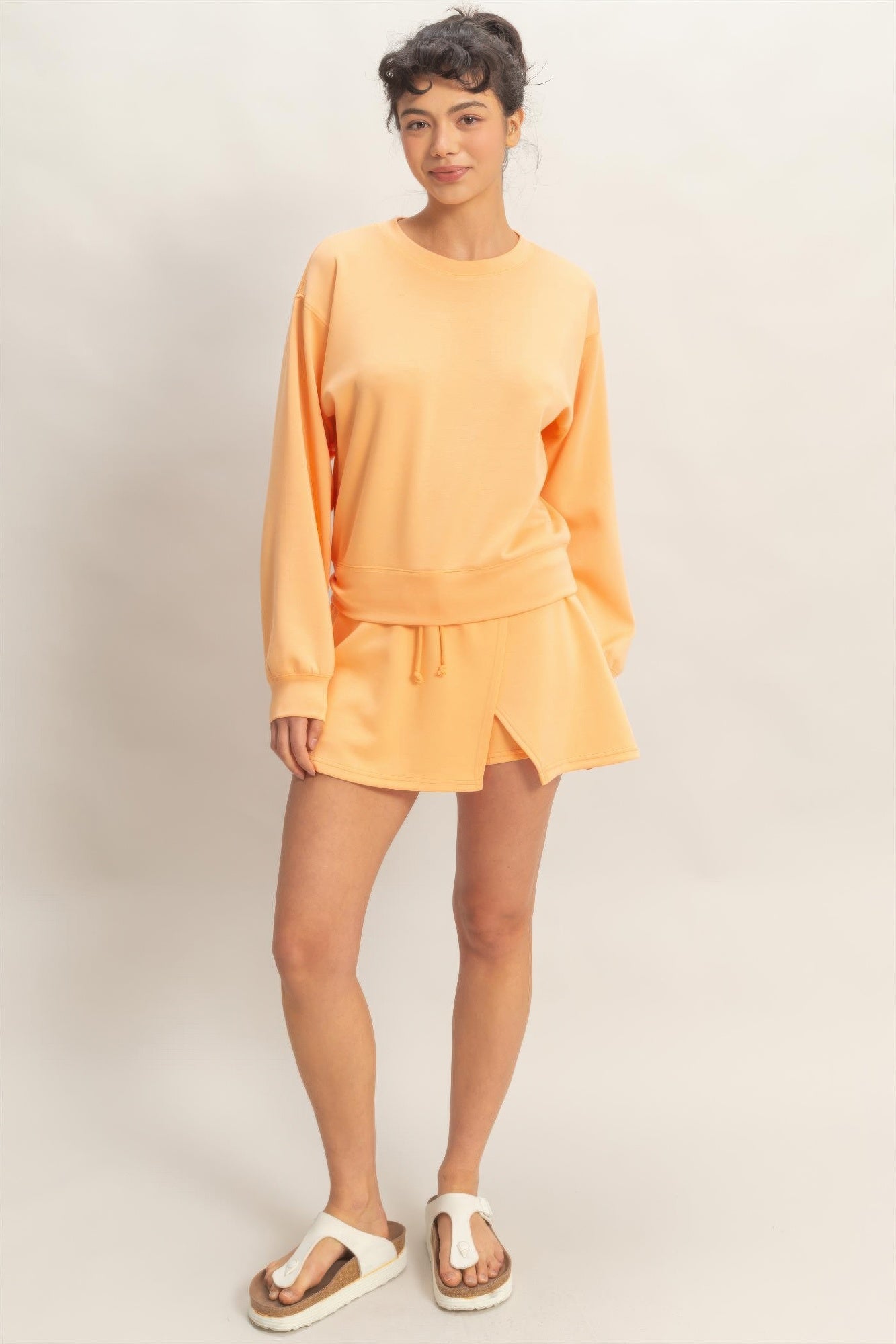 Wrap Front Elastic Waist Skort Secondary image