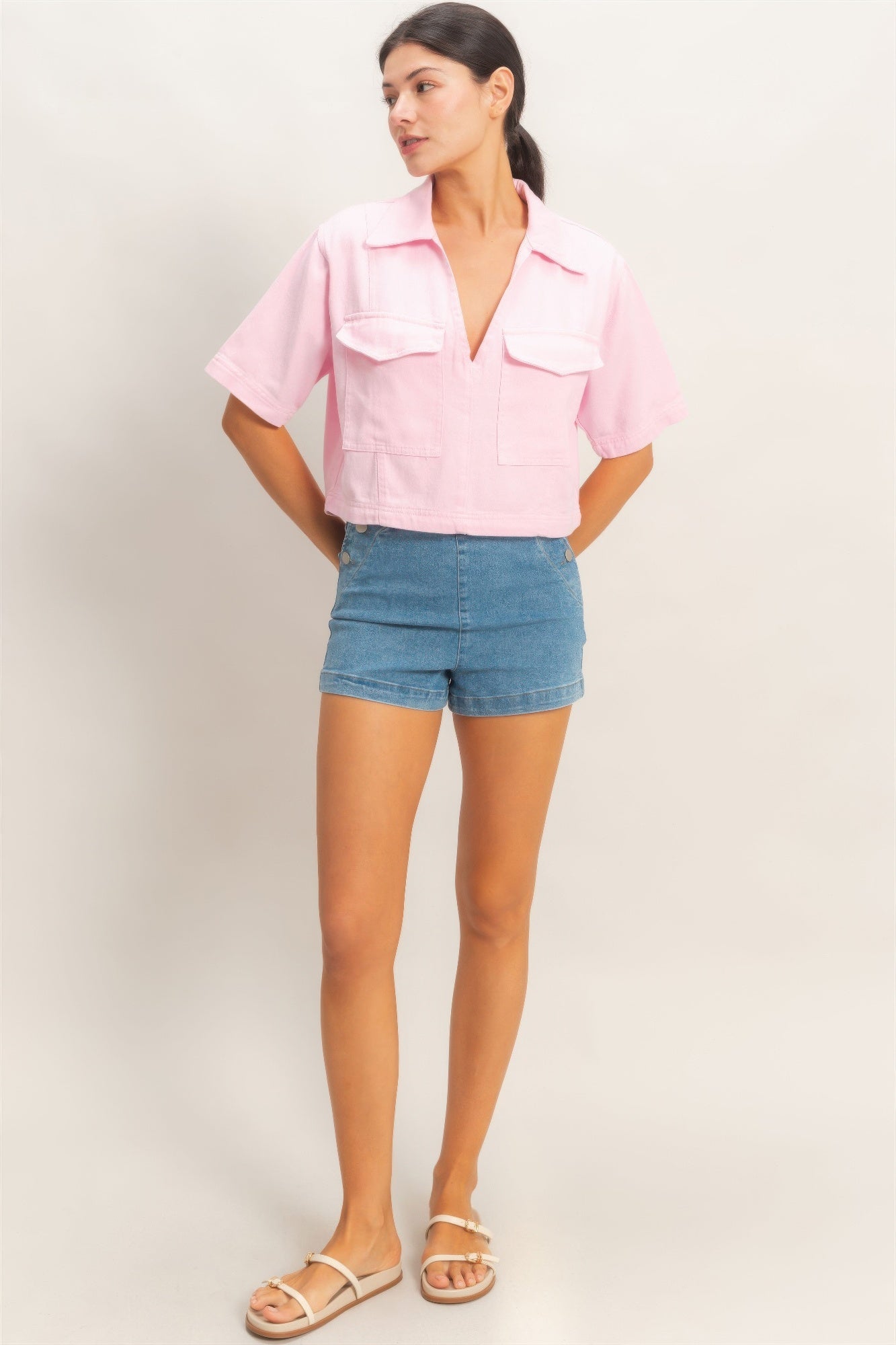 Collared V-neck Top Secondary image