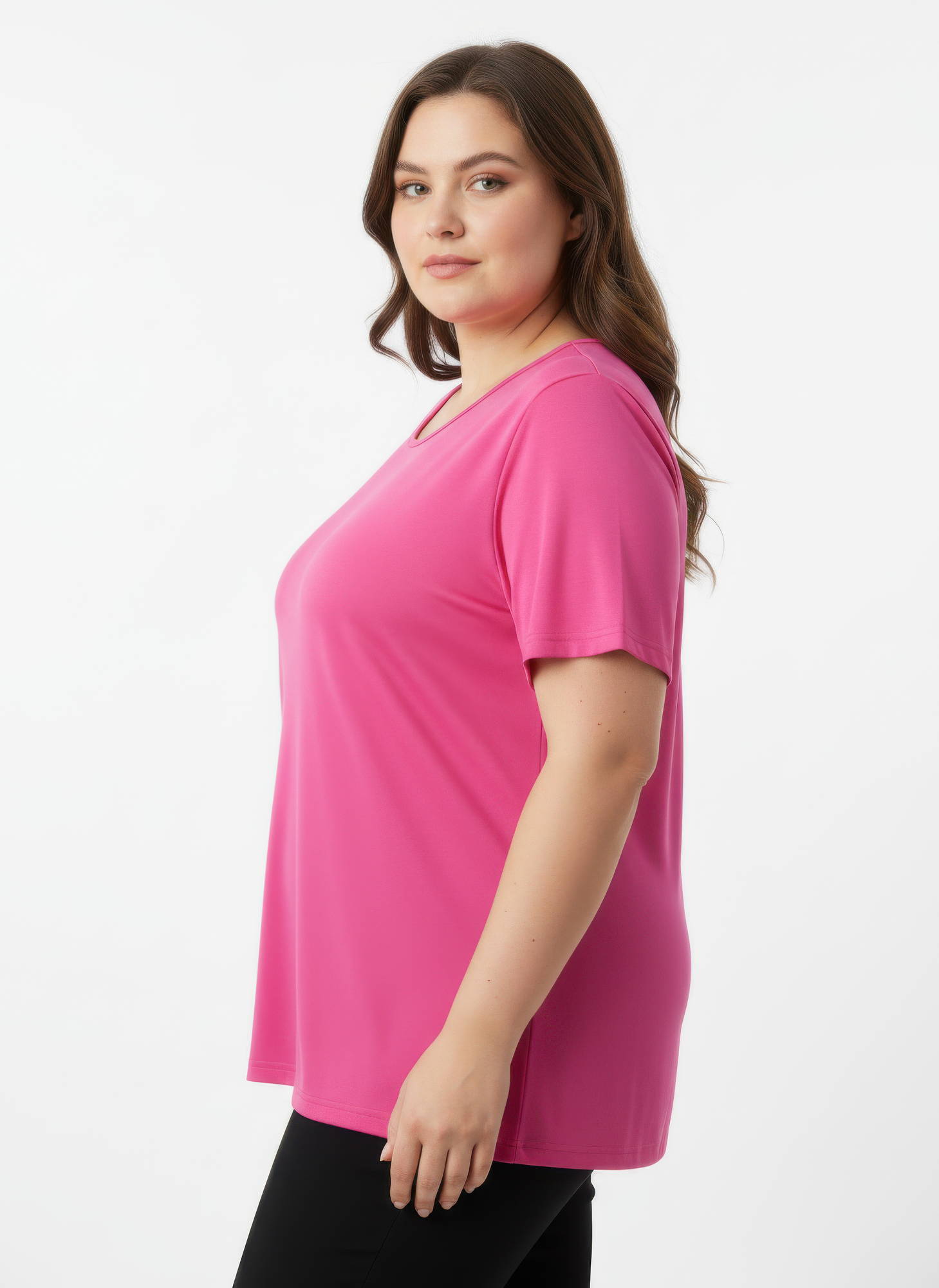 Lace Trim V-neck Short Sleeve Knit Top Secondary image
