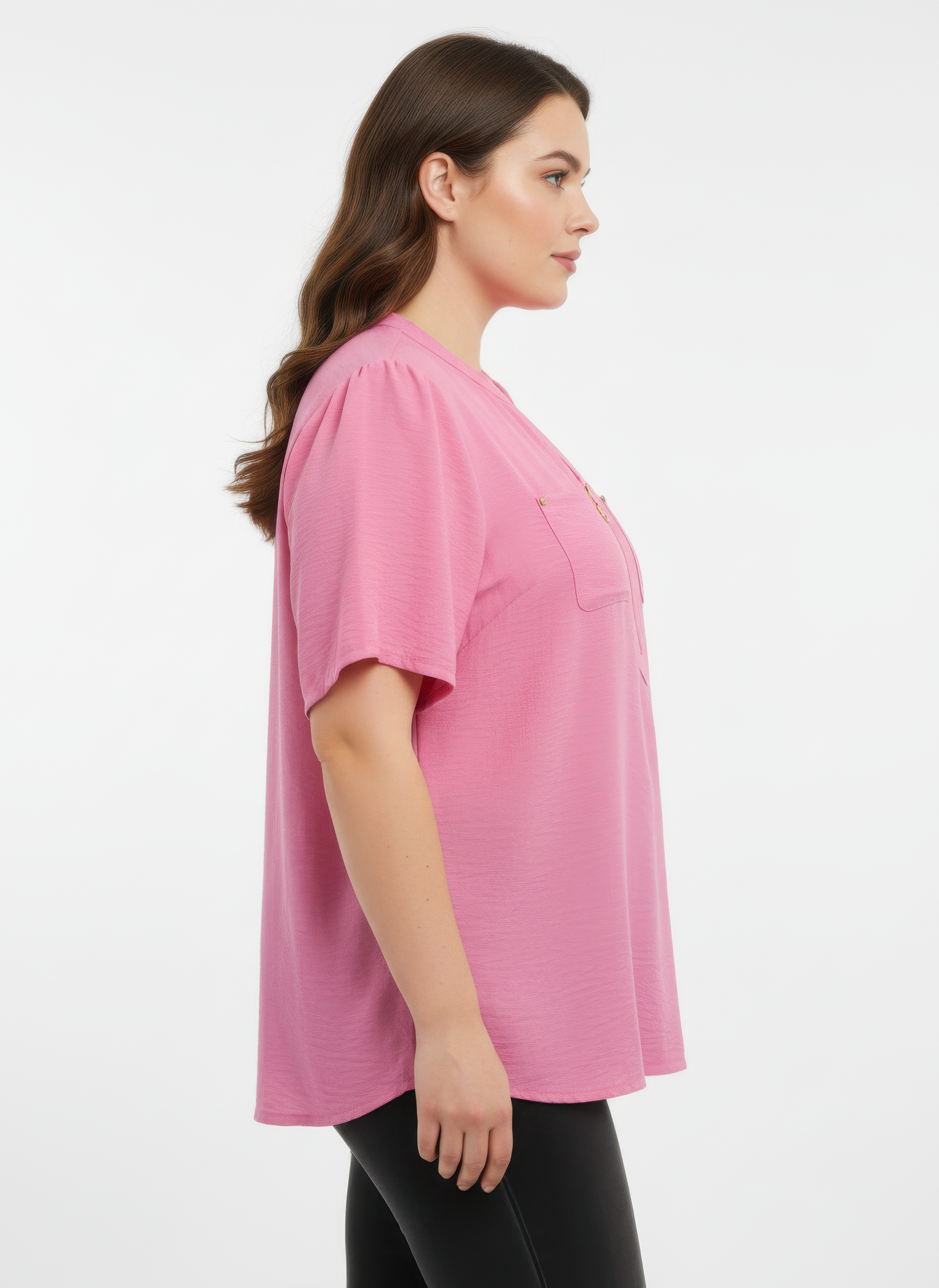 Zip-front Utility Pocket Knit Top Secondary image