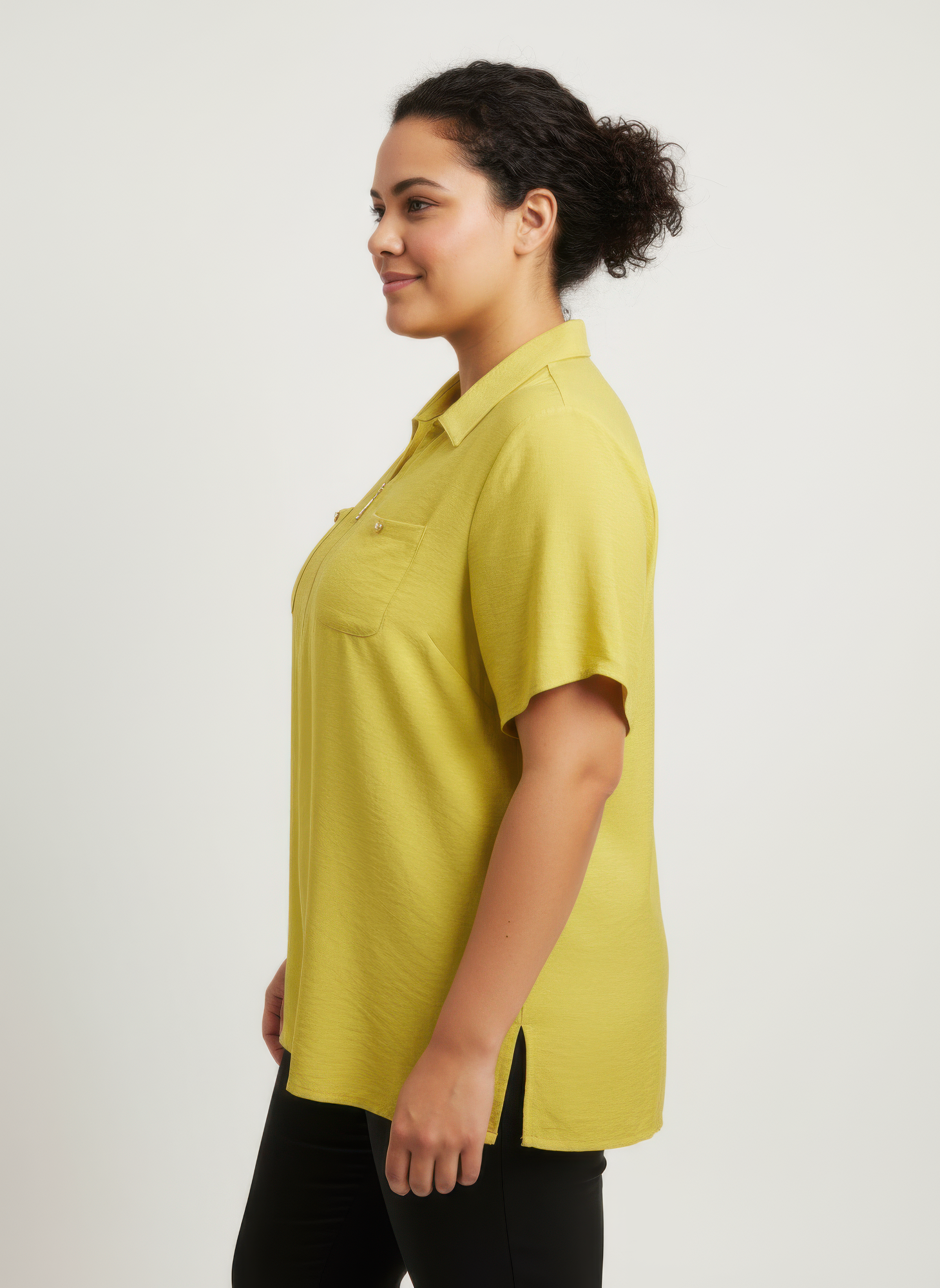 Zip-front Collared Utility Knit Top Secondary image