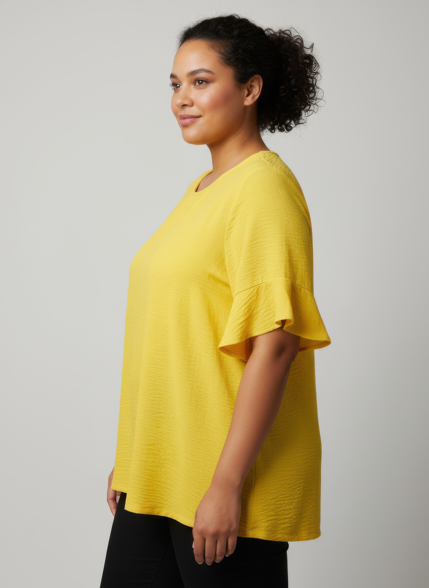 Textured Ruffle Sleeve Short Sleeve Top Secondary image