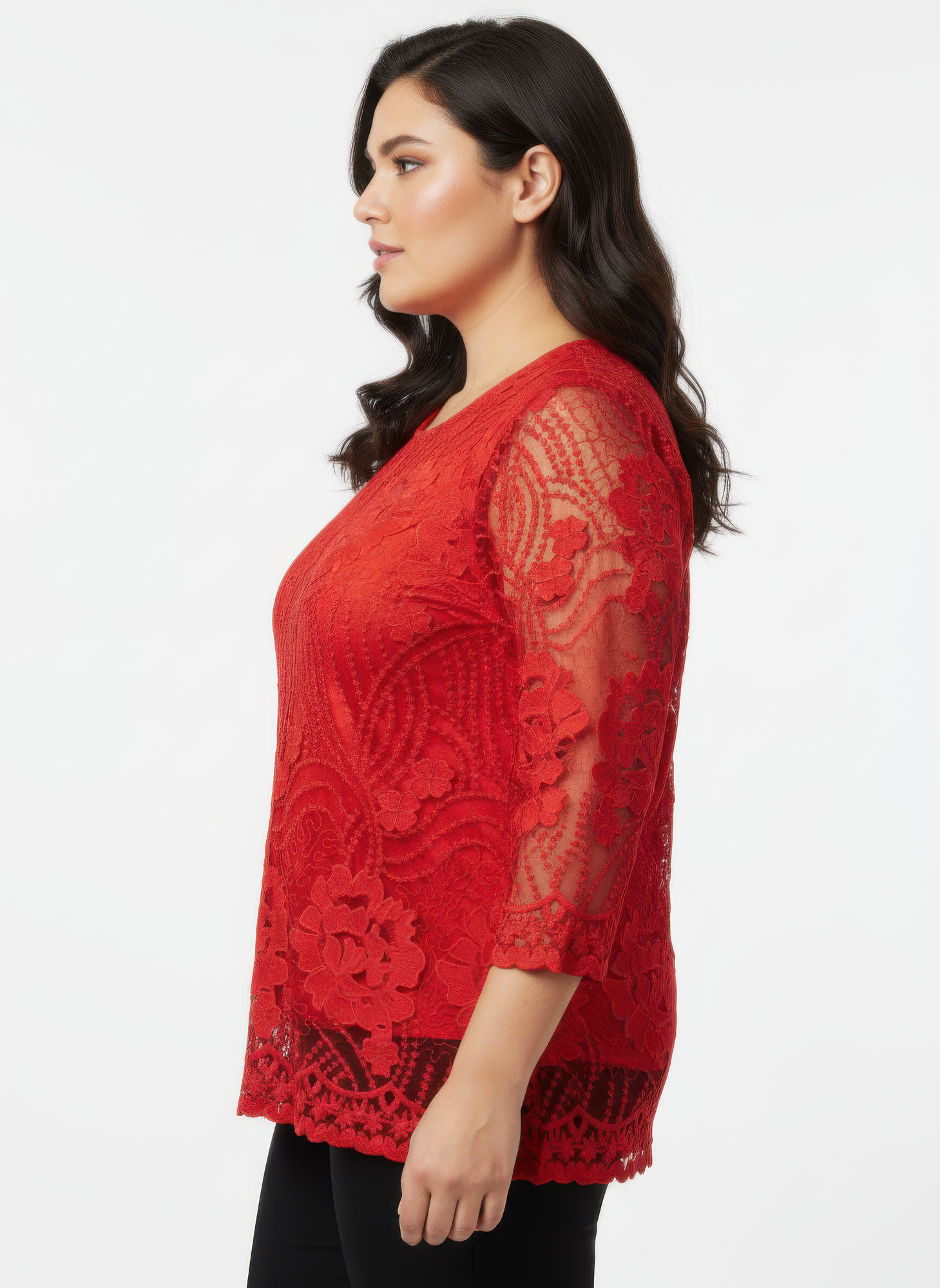 Elegant Floral Lace Sleeve Blouse Secondary image