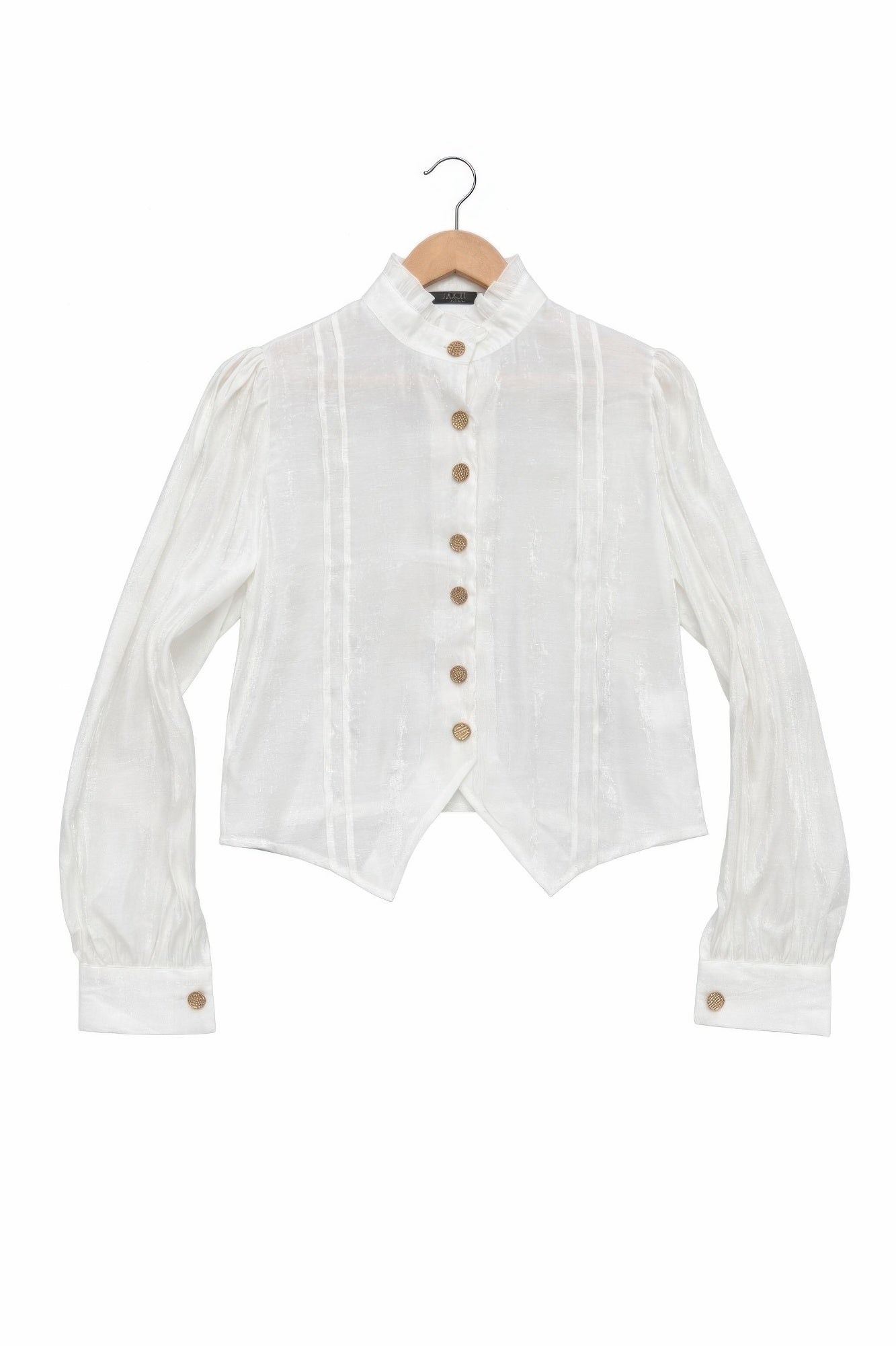 Elegant Satin-finish Victorian Button-up Top Secondary image