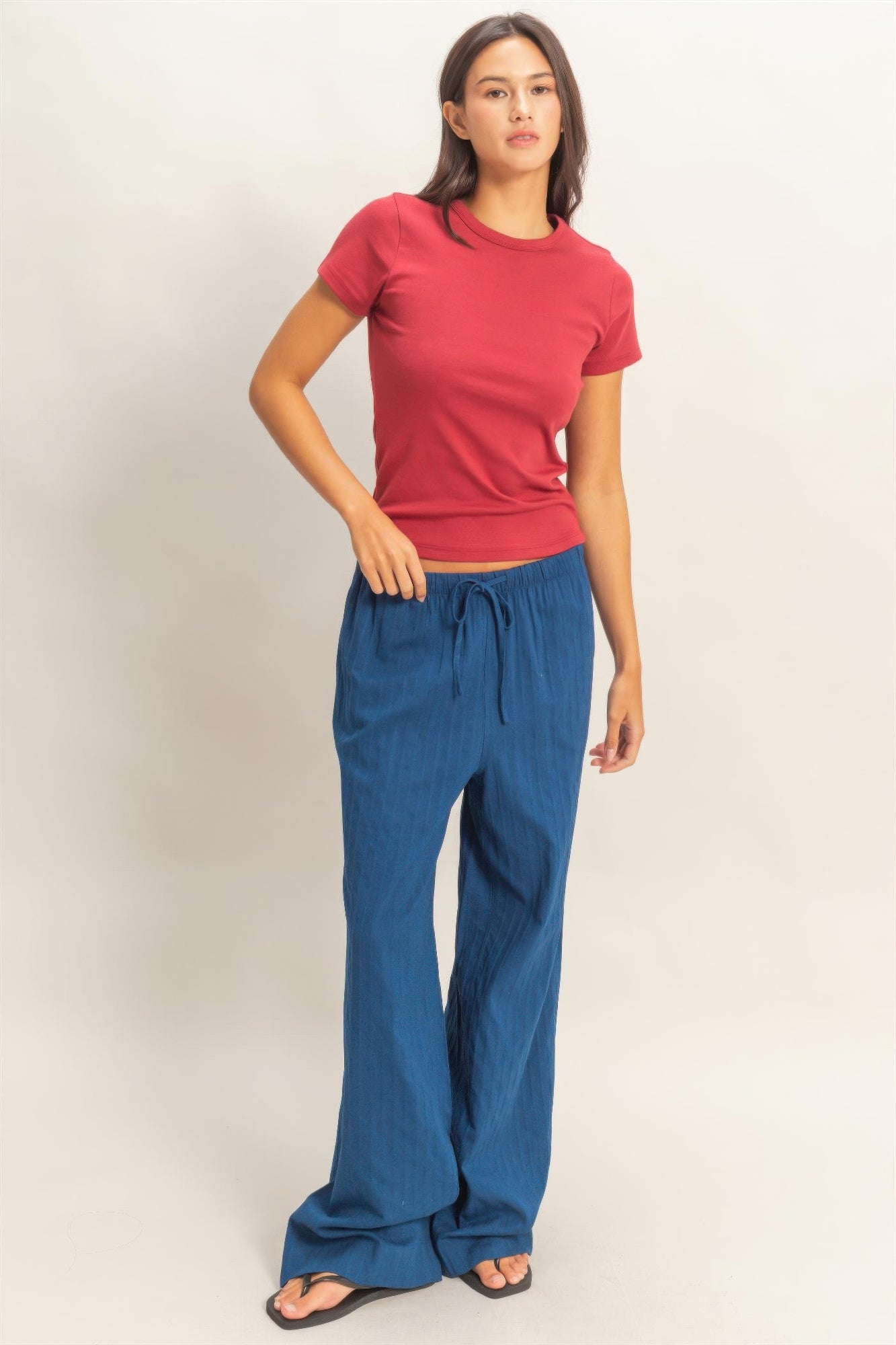 Mineral Washed Crew Neck Short Sleeve Top Secondary image